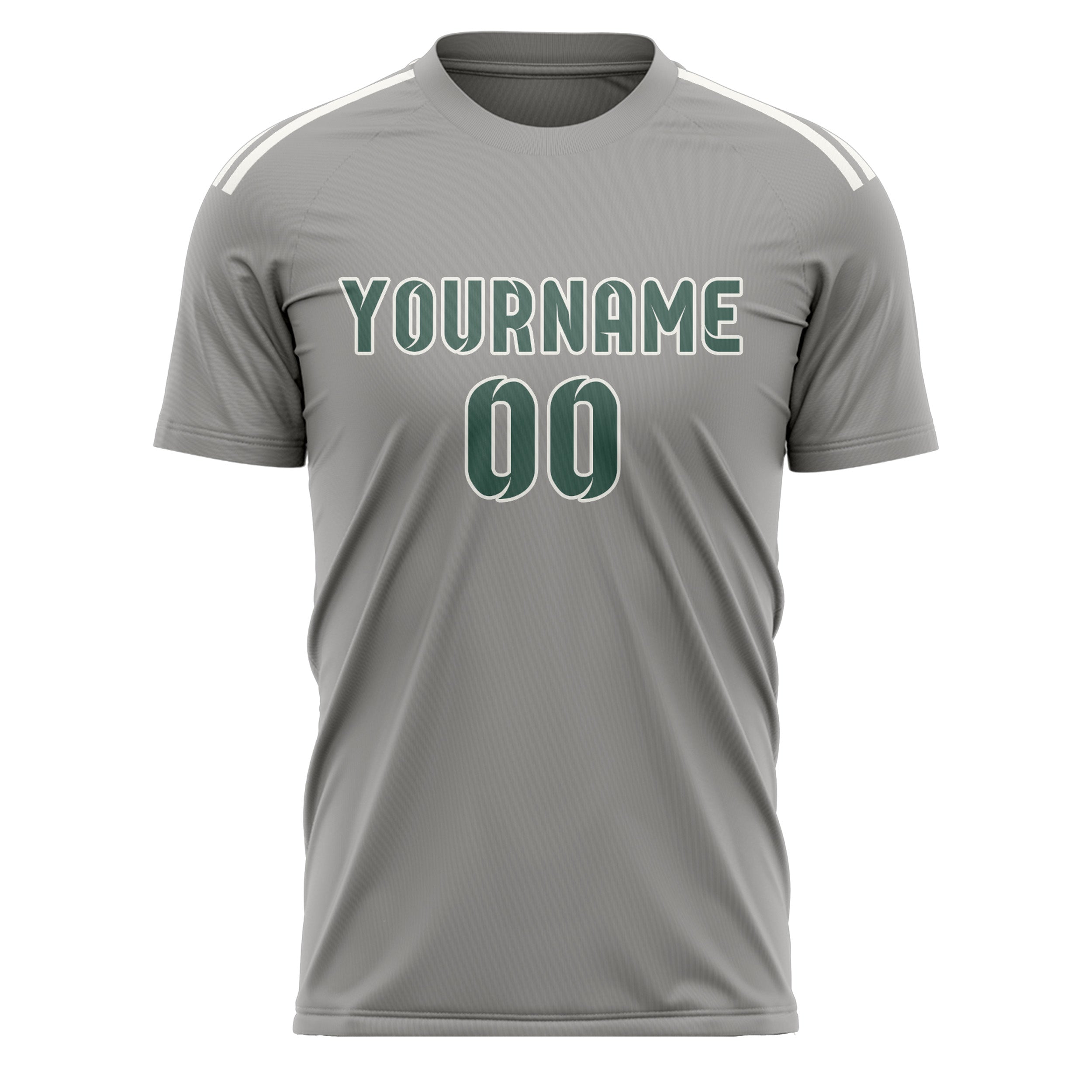 Custom Gray Blue Green Soccer Jersey