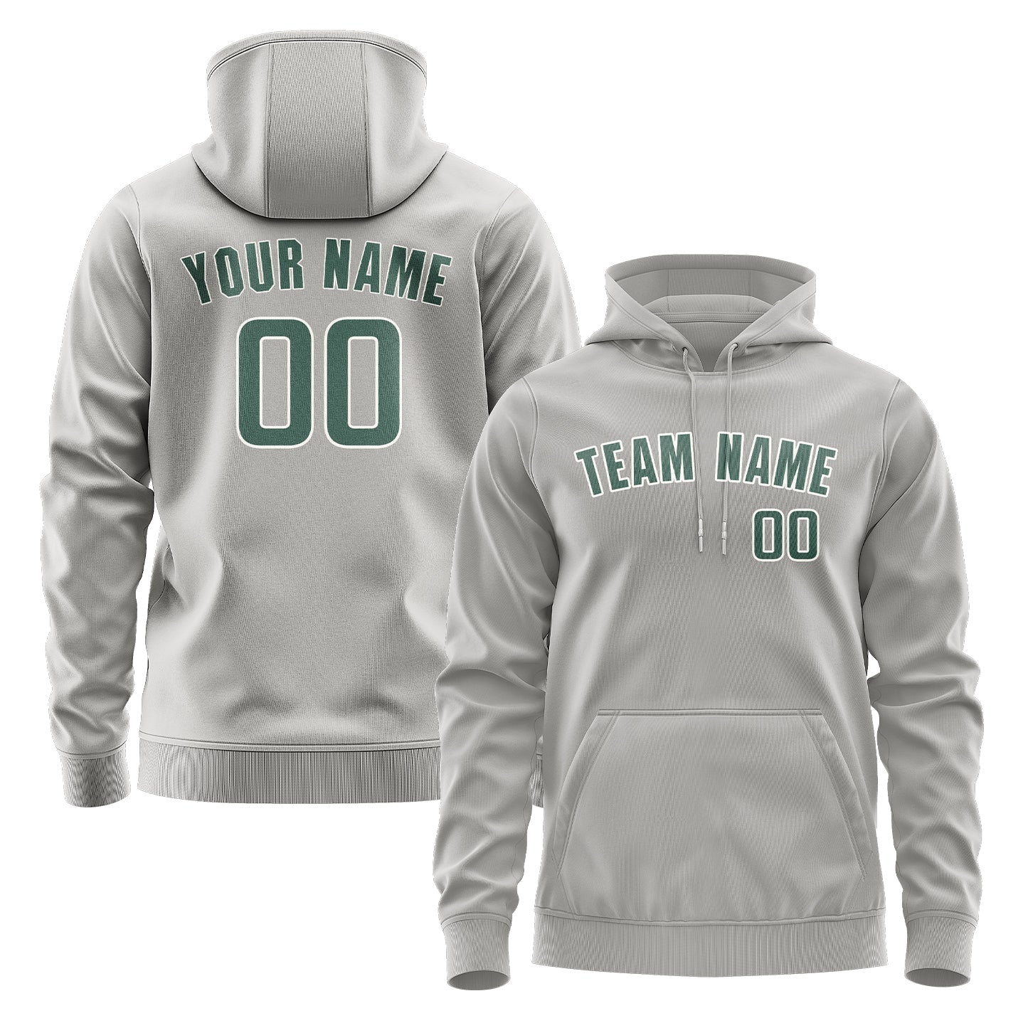 Custom Gray Blue Green Hoodie
