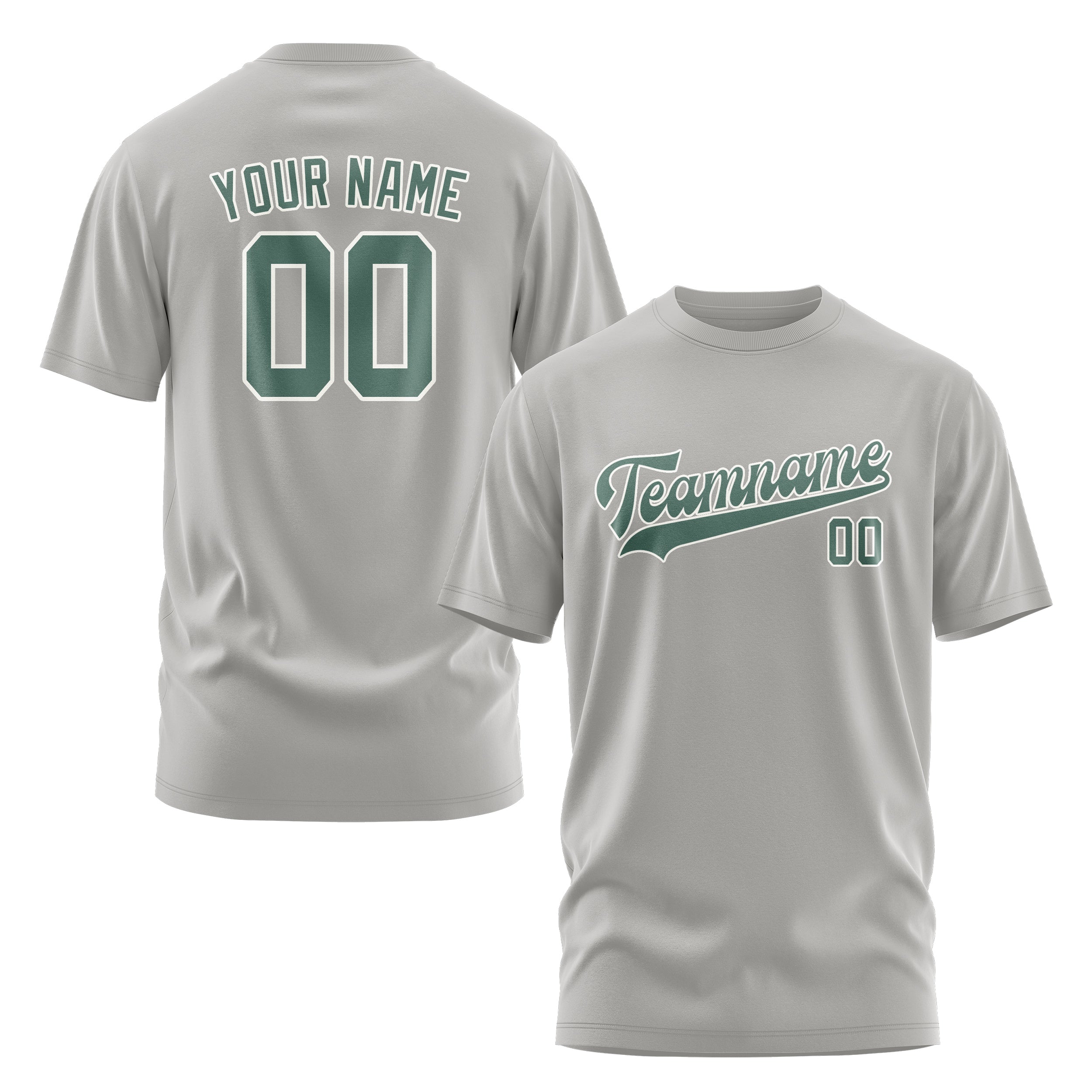 Custom Gray Blue Green T-Shirt