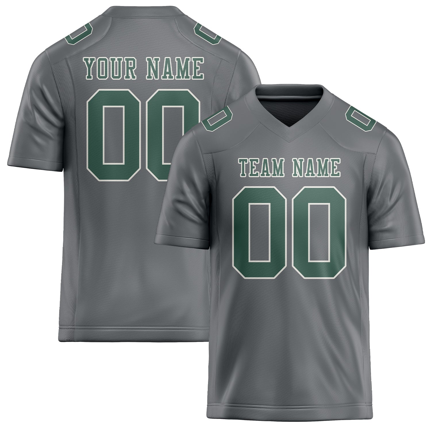 Custom Gray Blue Green Football Jersey