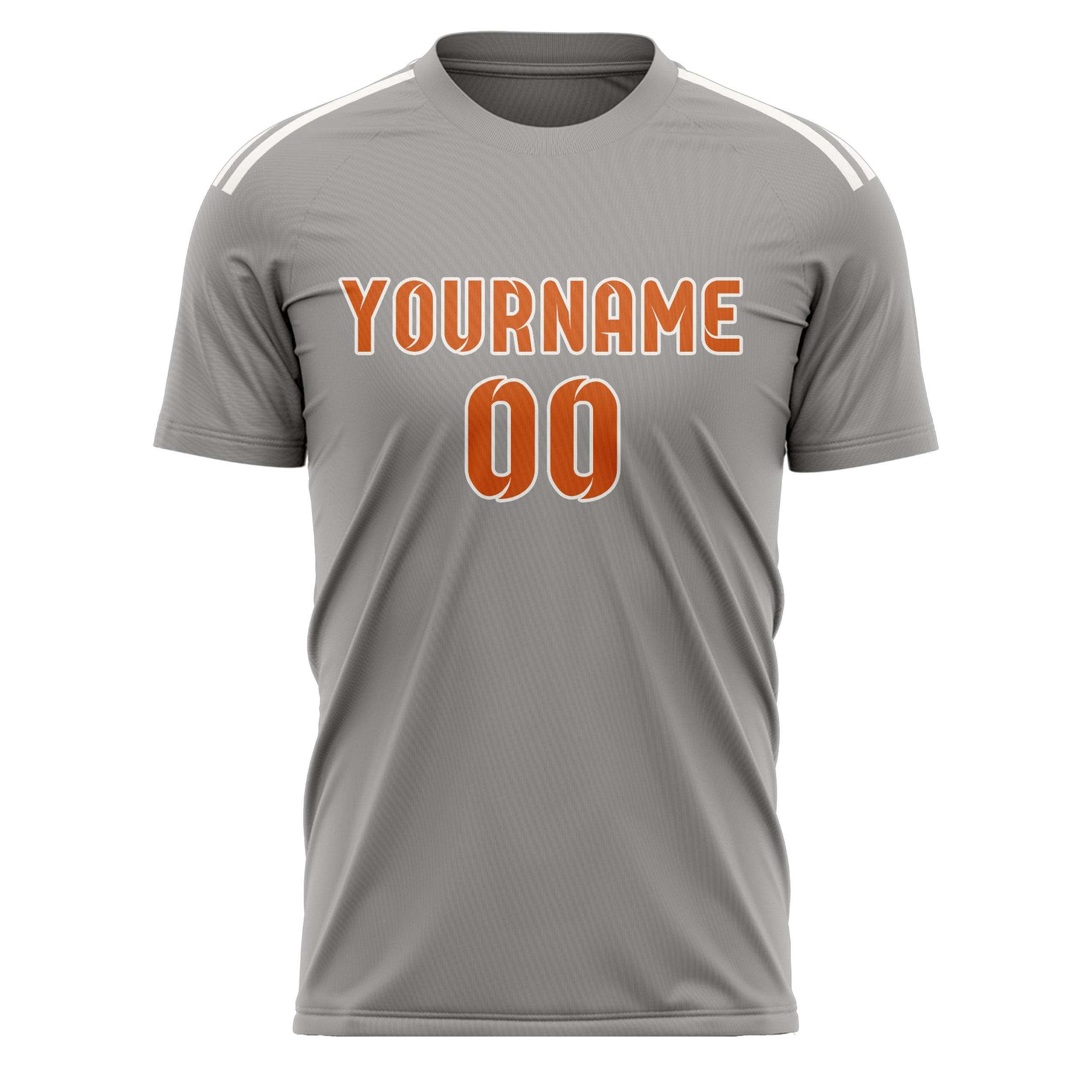 Custom Gray Orange Soccer Jersey