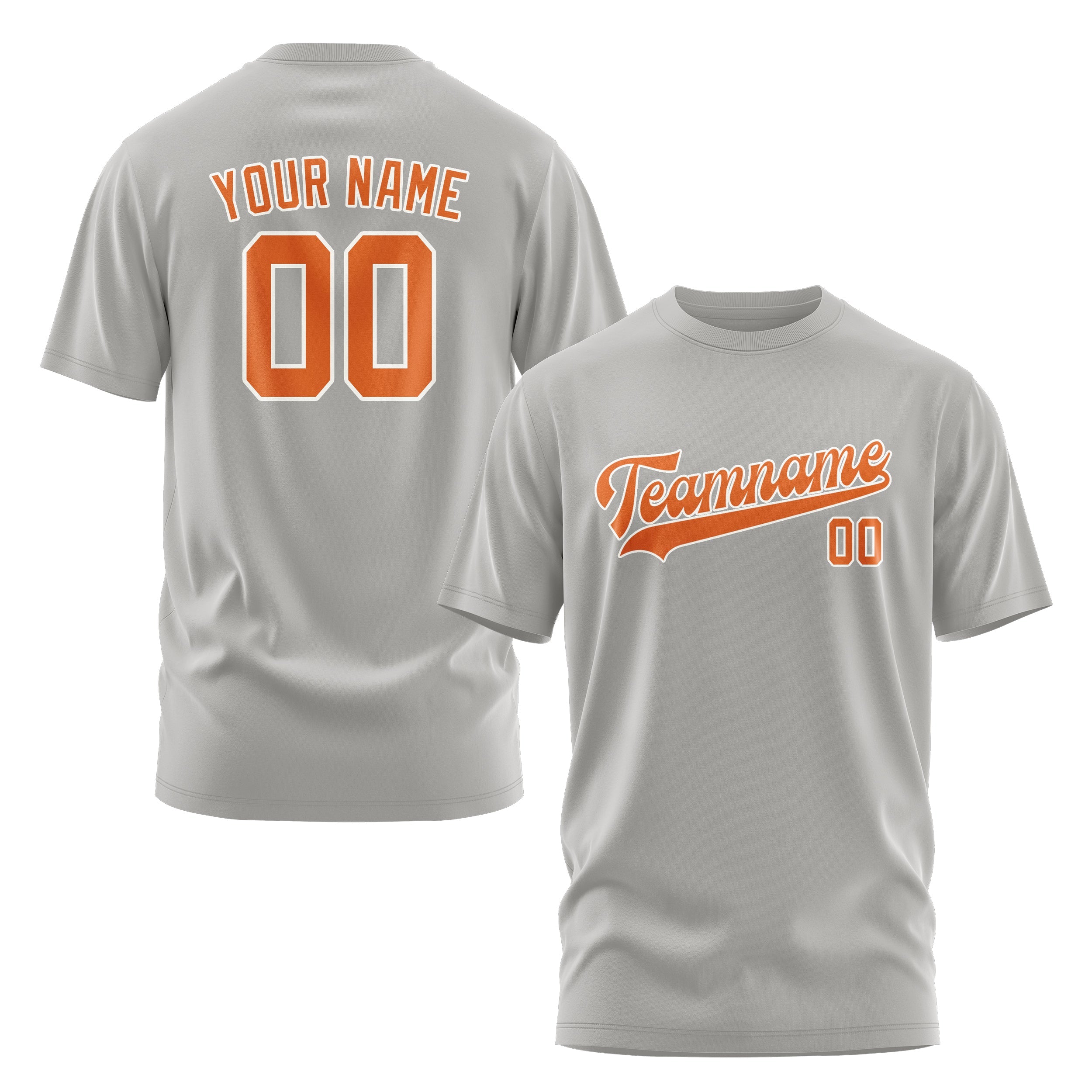 Custom Gray Orange T-Shirt