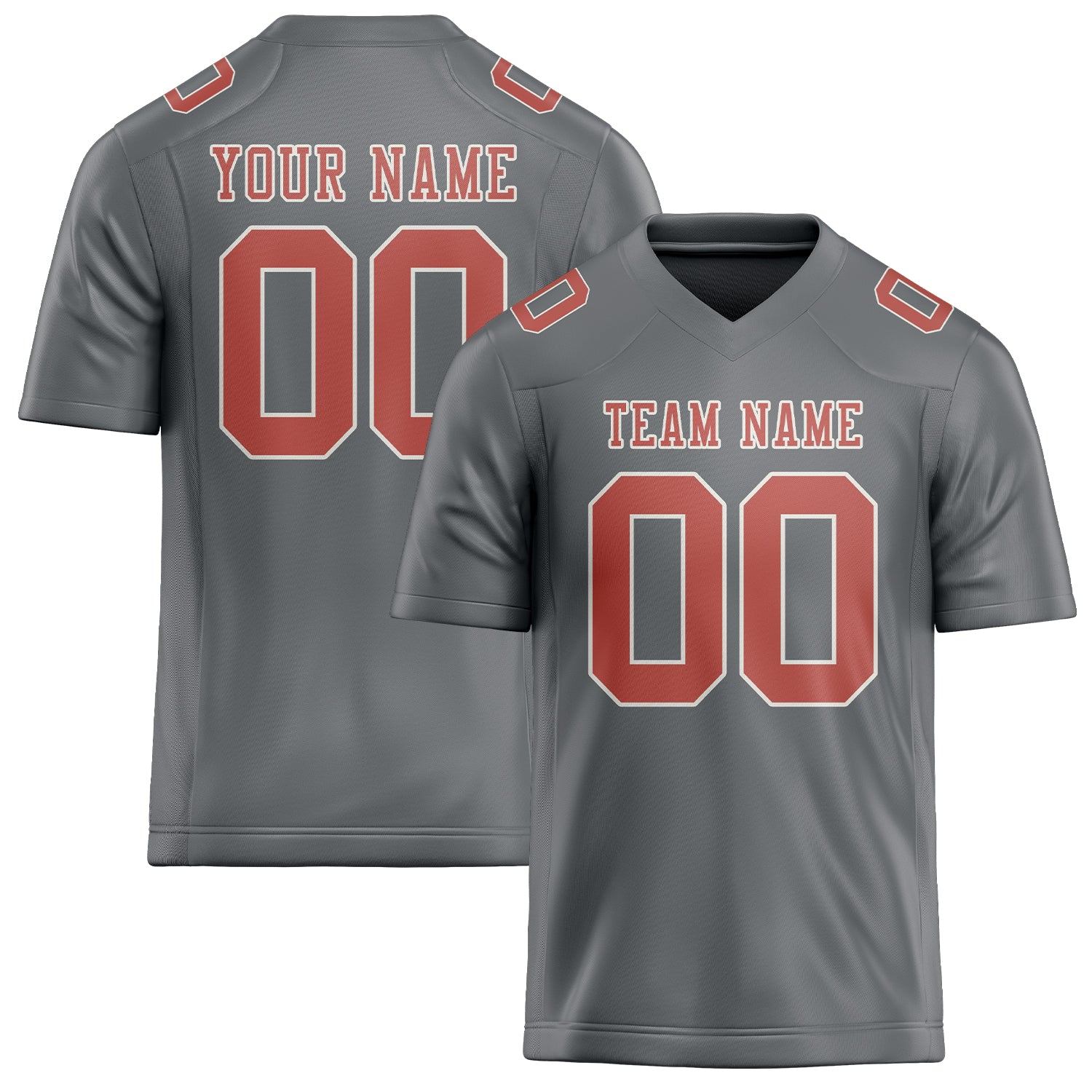 Custom Gray Copper Rose Football Jersey