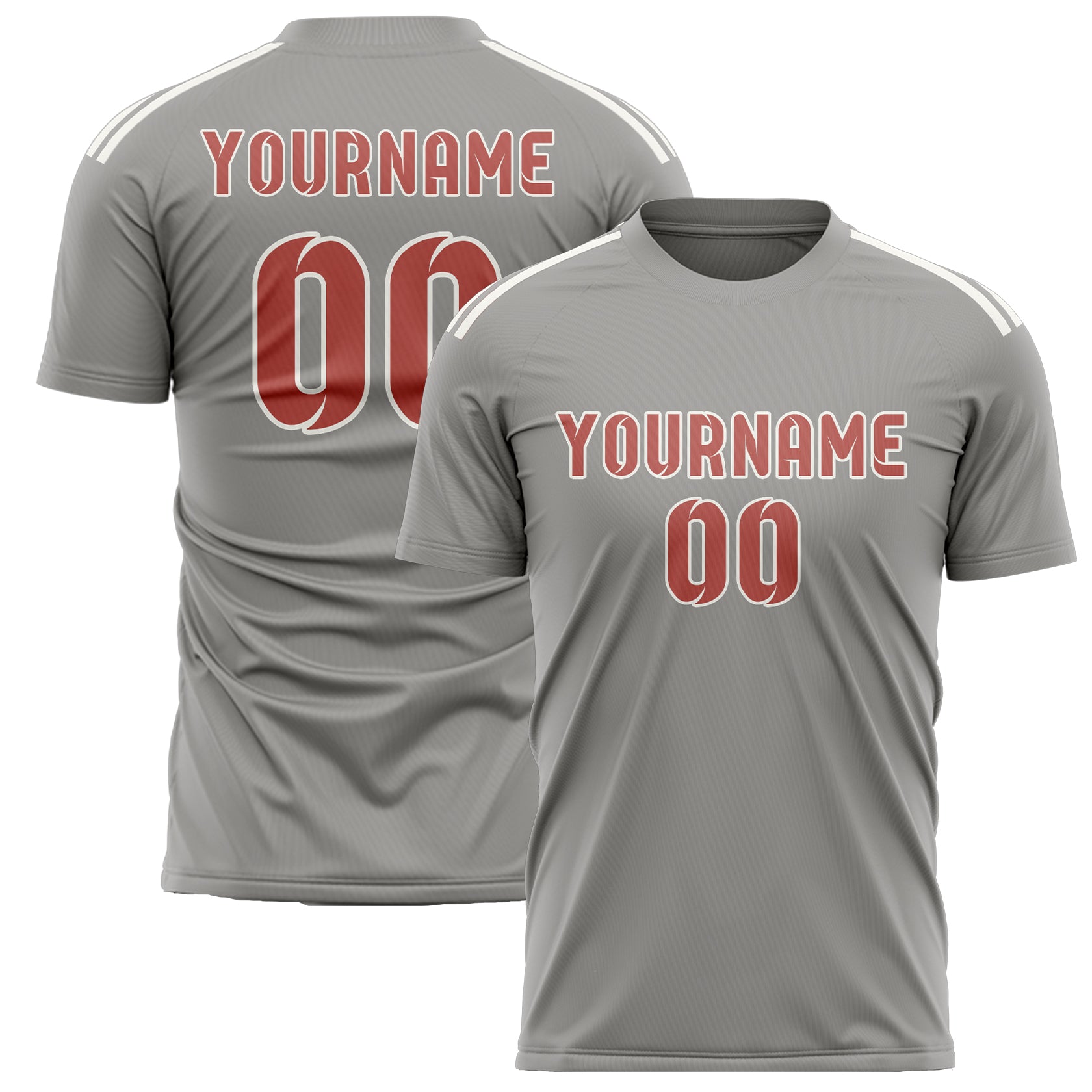Custom Gray Copper Rose Soccer Jersey