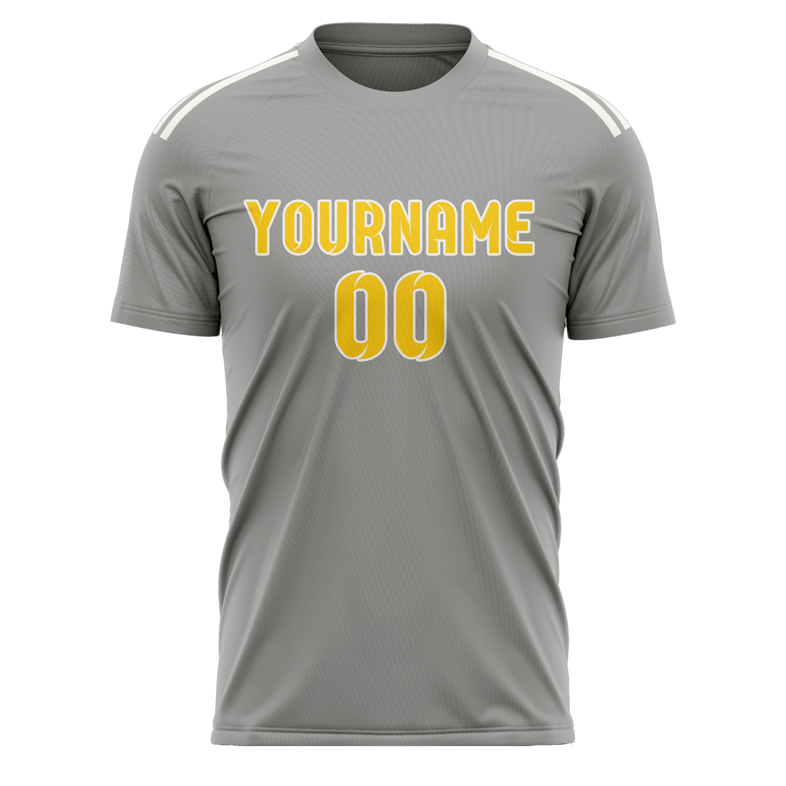 Custom Gray Gold Soccer Jersey