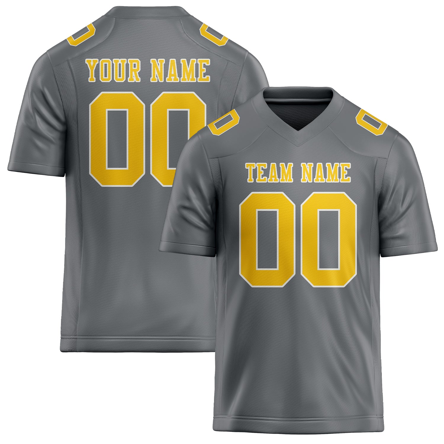 Custom Gray Gold Football Jersey
