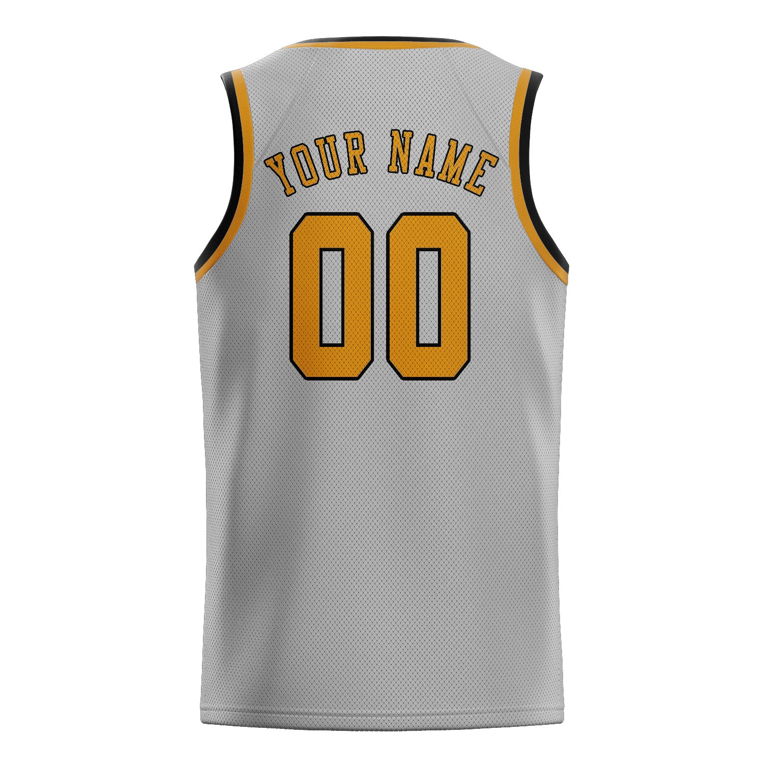 Custom Gray Yellow Basketball Jersey