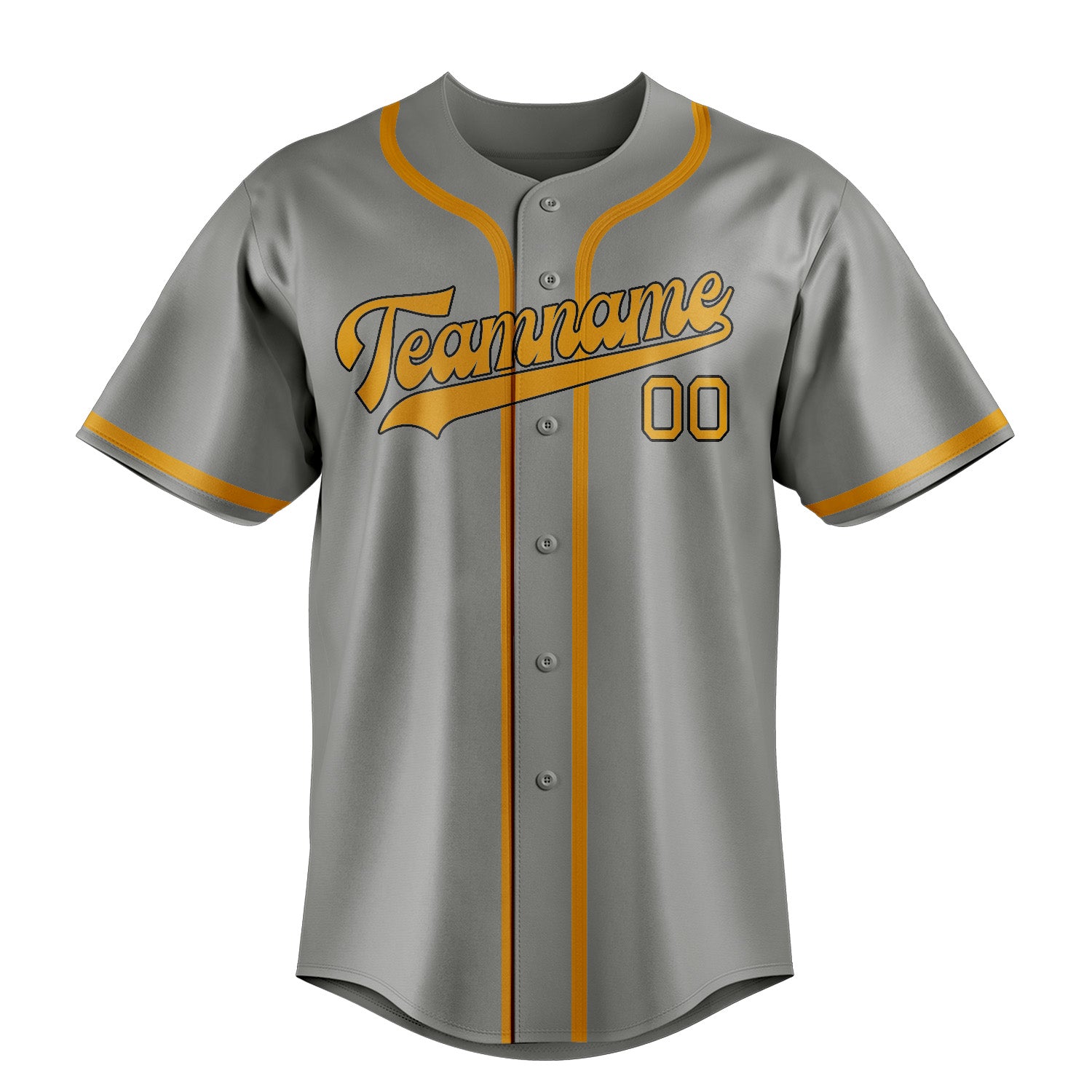 Custom Gray Yellow Baseball Jersey