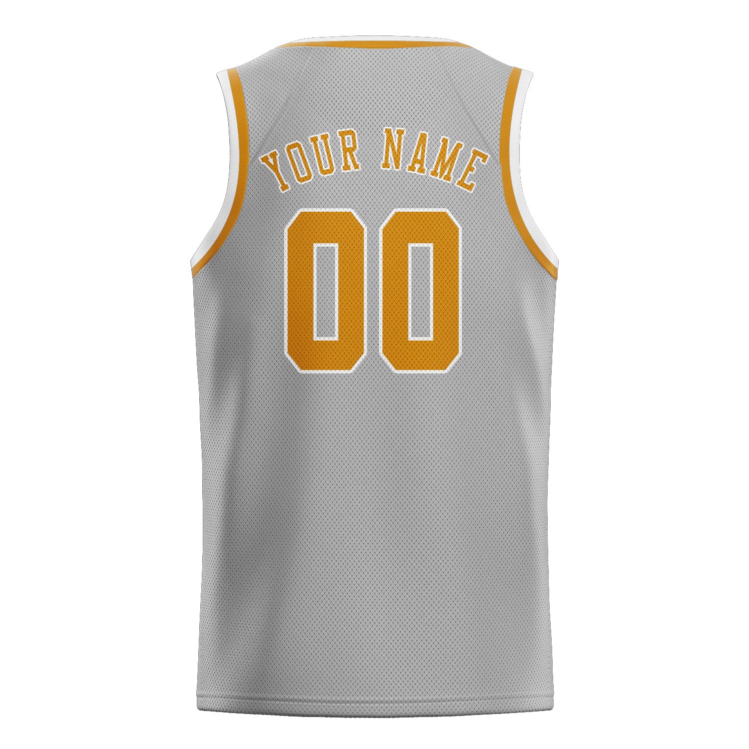 Custom Gray Yellow Basketball Jersey