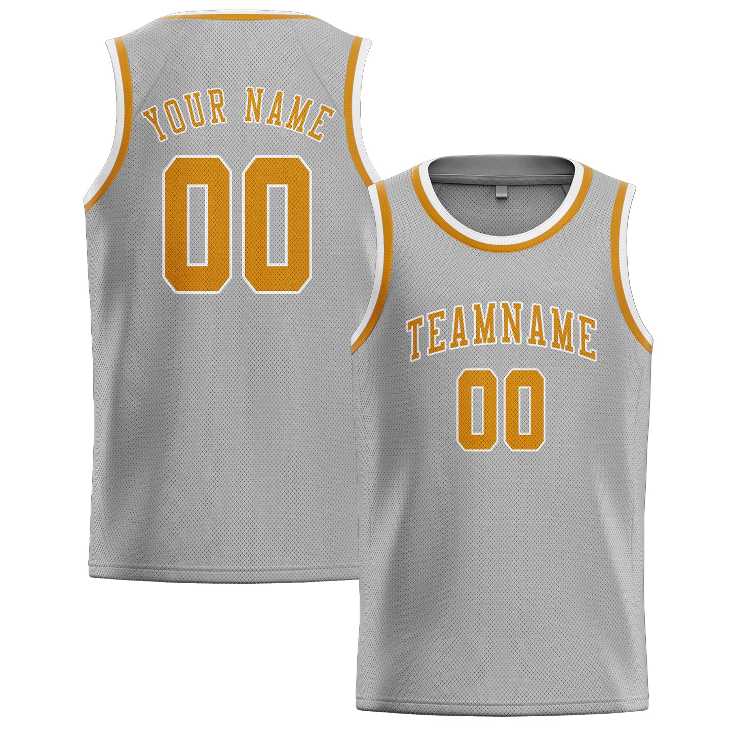 Custom Gray Yellow Basketball Jersey