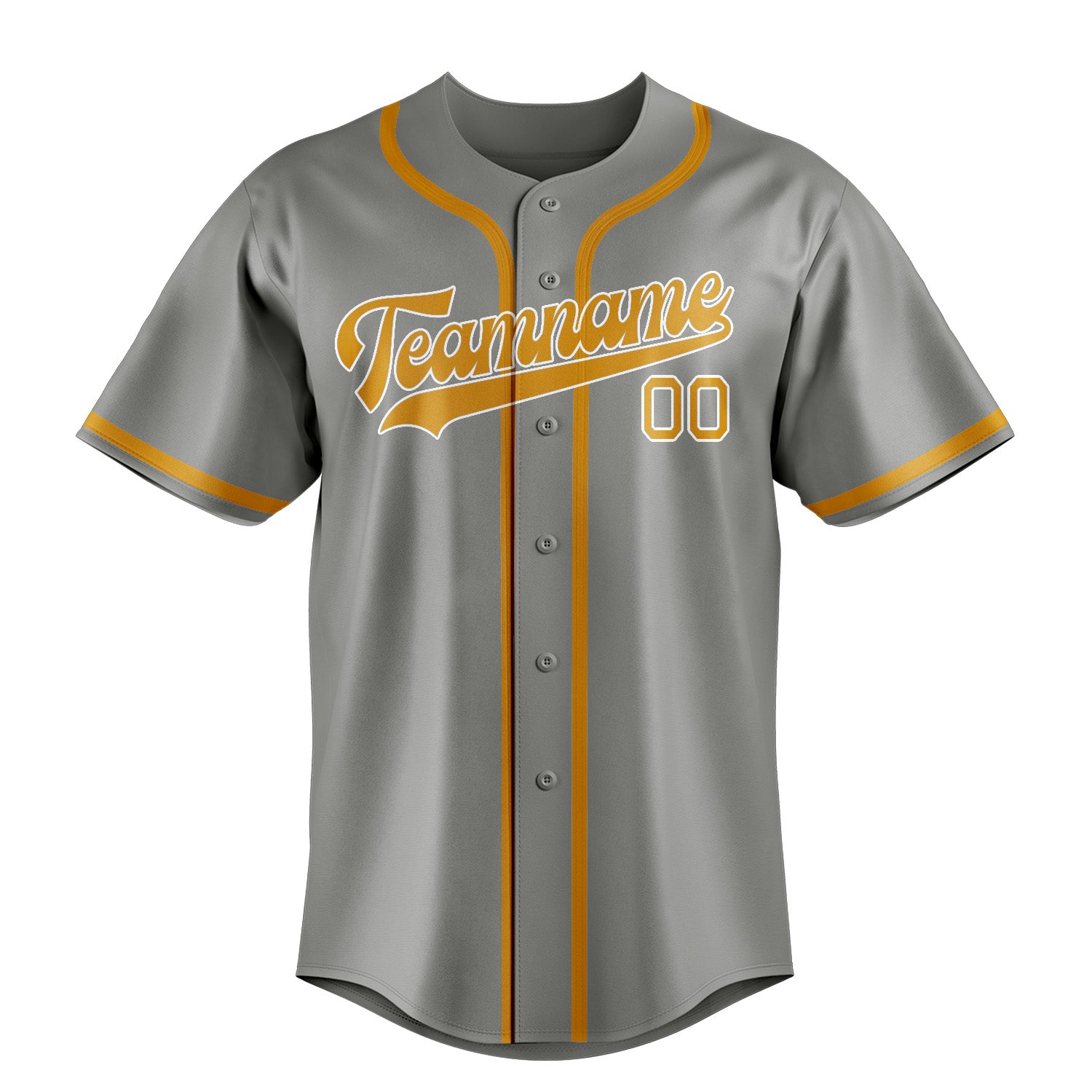 Custom Gray Yellow Baseball Jersey