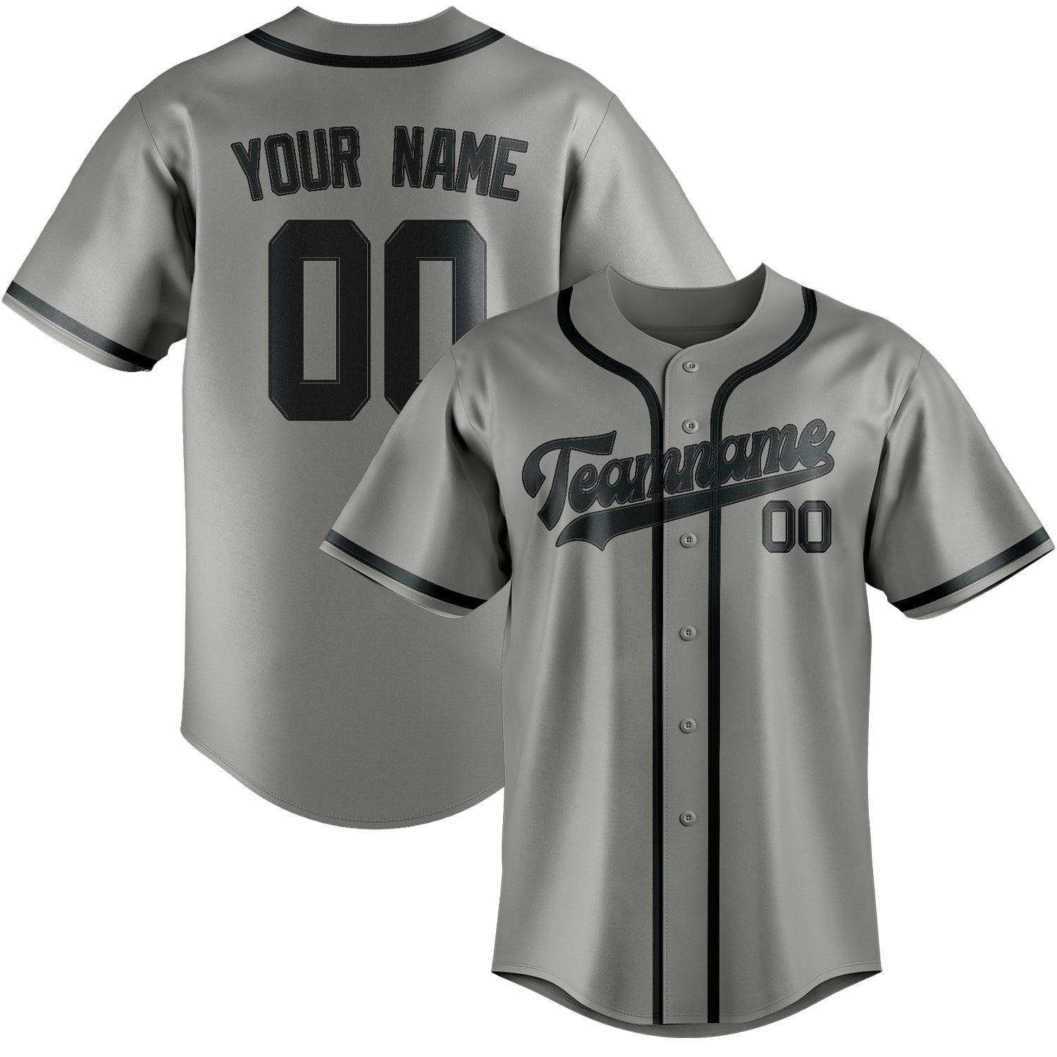 Custom Gray Dark Grey Baseball Jersey