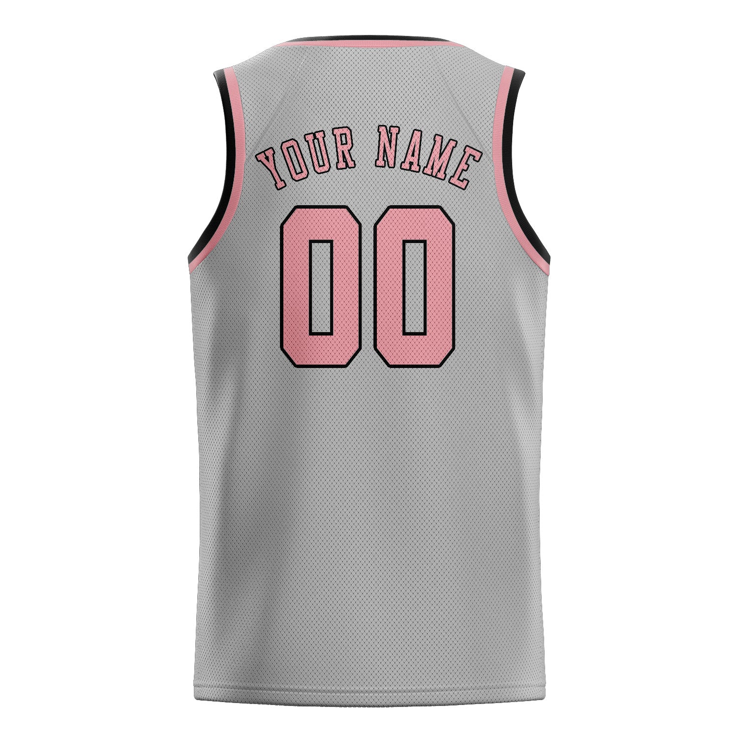 Custom Gray Light Pink Basketball Jersey