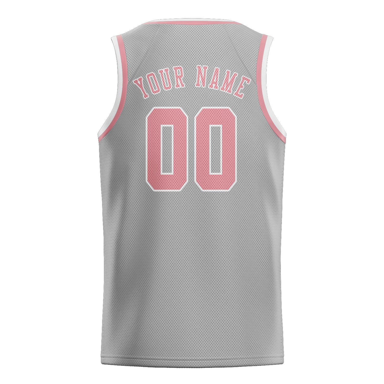 Custom Gray Light Pink Basketball Jersey