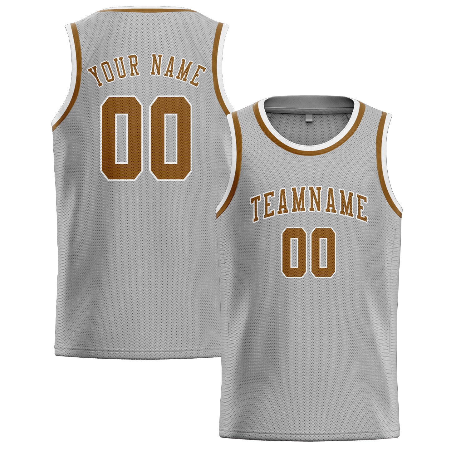 Custom Gray Khaki Basketball Jersey