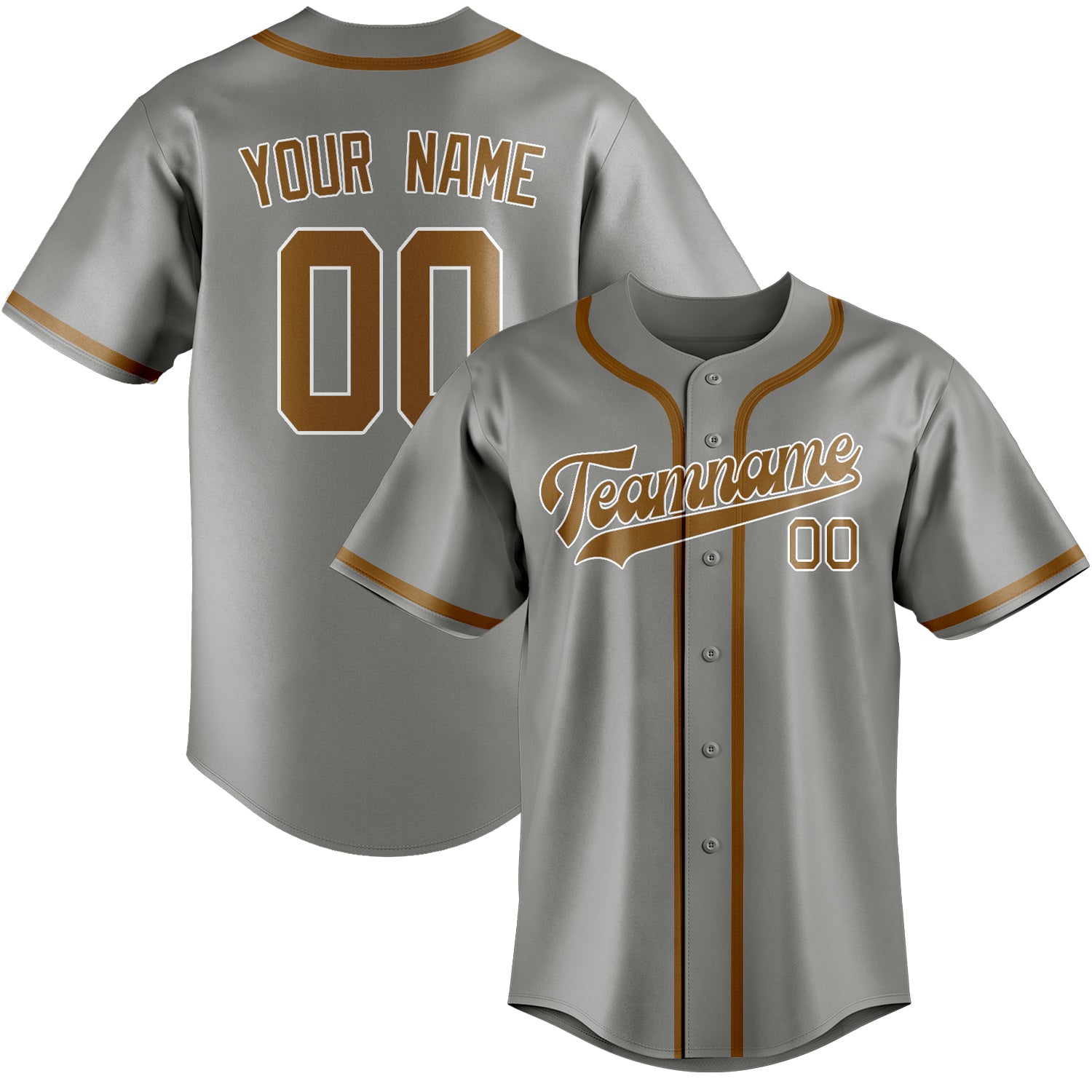 Custom Gray Khaki Baseball Jersey
