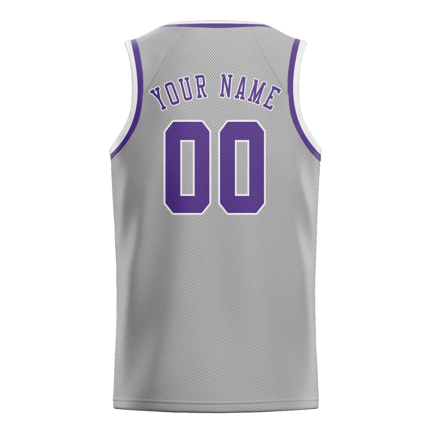 Custom Gray Light Purple Basketball Jersey