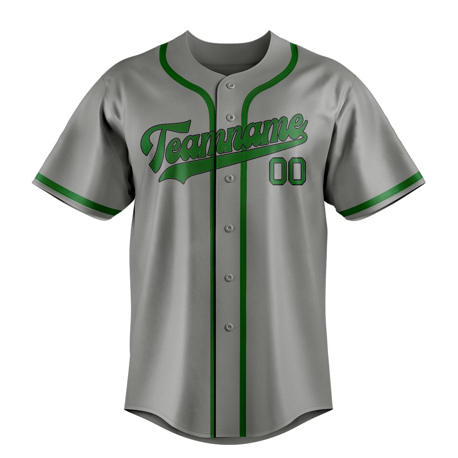 Custom Gray Emerald Green Baseball Jersey