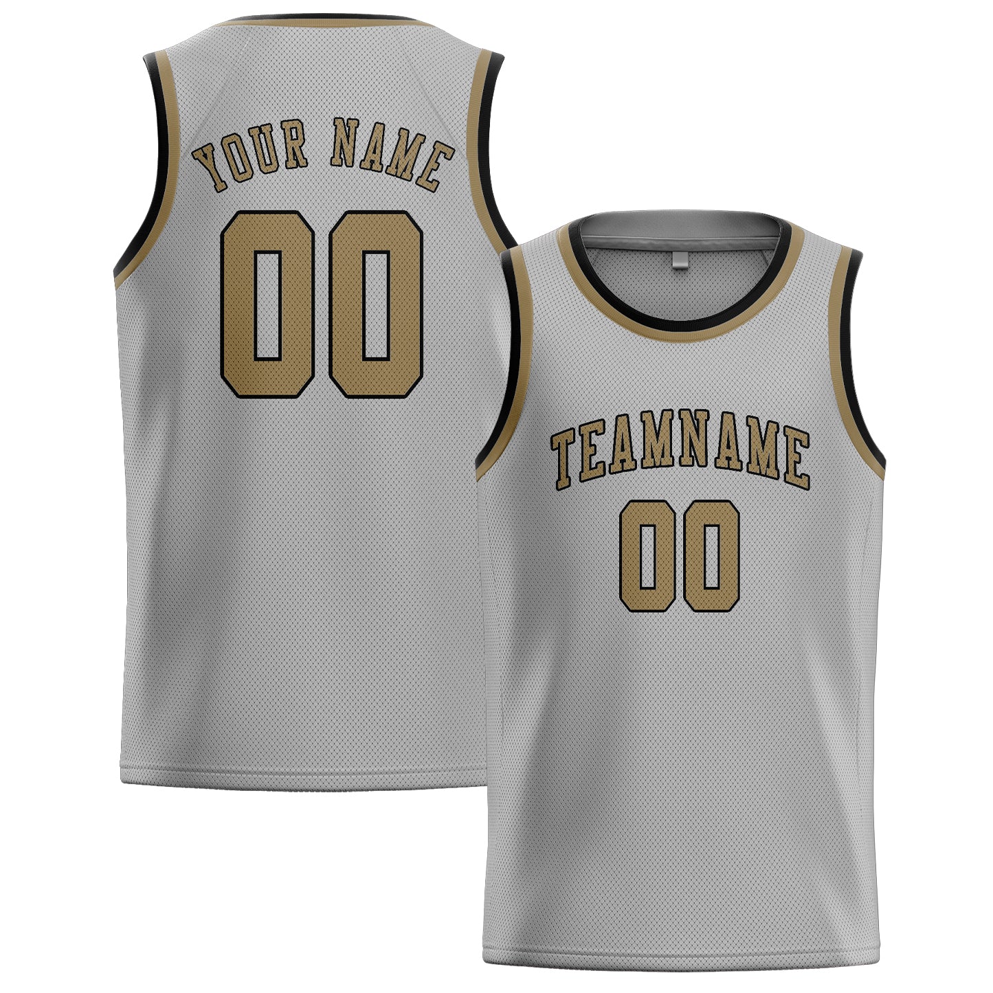Custom Gray Light Khaki Basketball Jersey