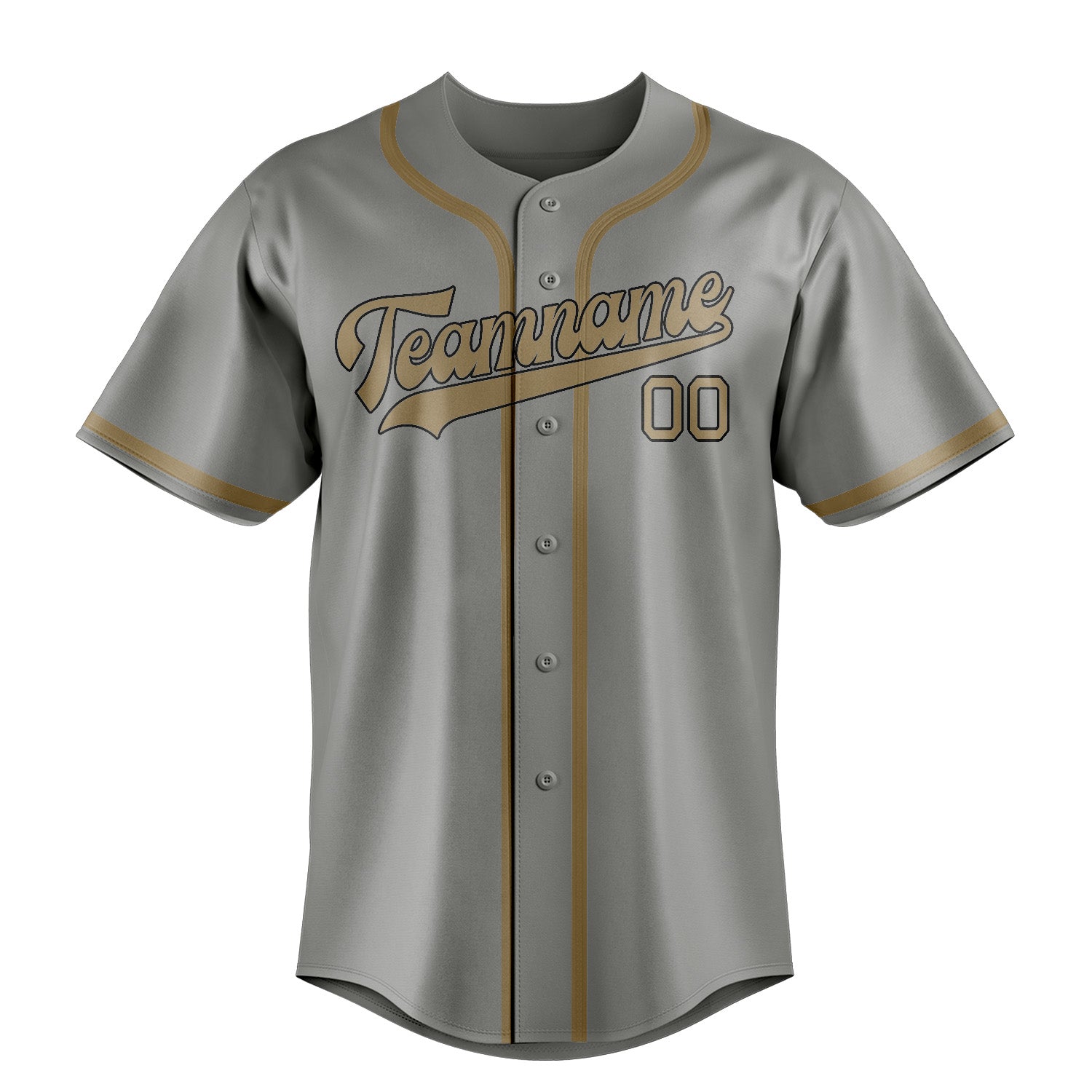 Custom Gray Light Khaki Baseball Jersey