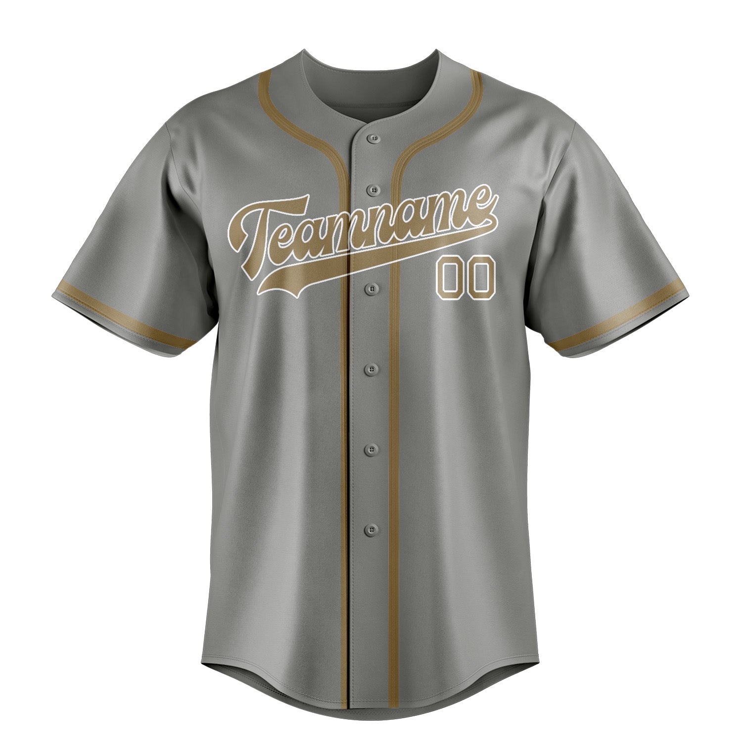 Custom Gray Light Khaki Baseball Jersey