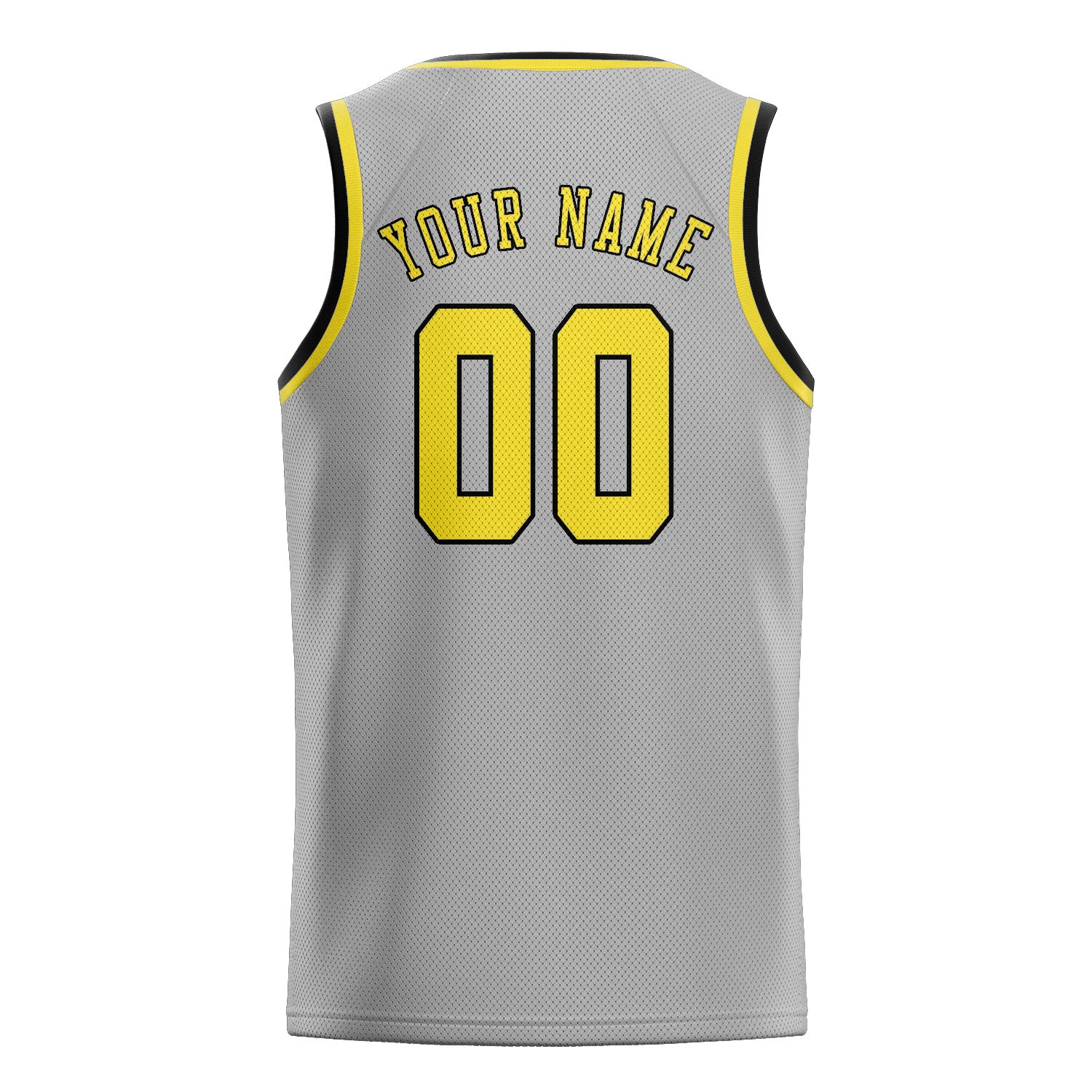 Custom Gray Light Yellow Basketball Jersey