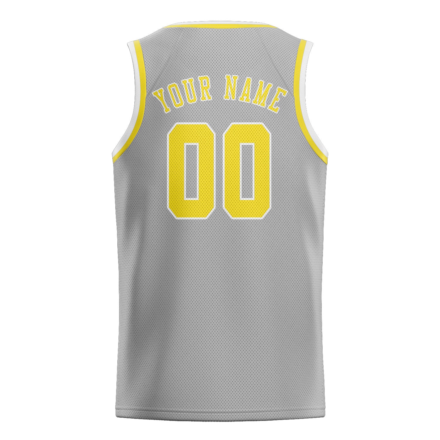 Custom Gray Light Yellow Basketball Jersey