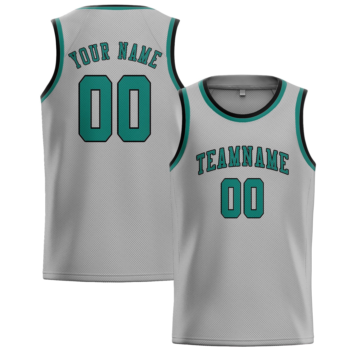 Custom Gray Blue Green Basketball Jersey