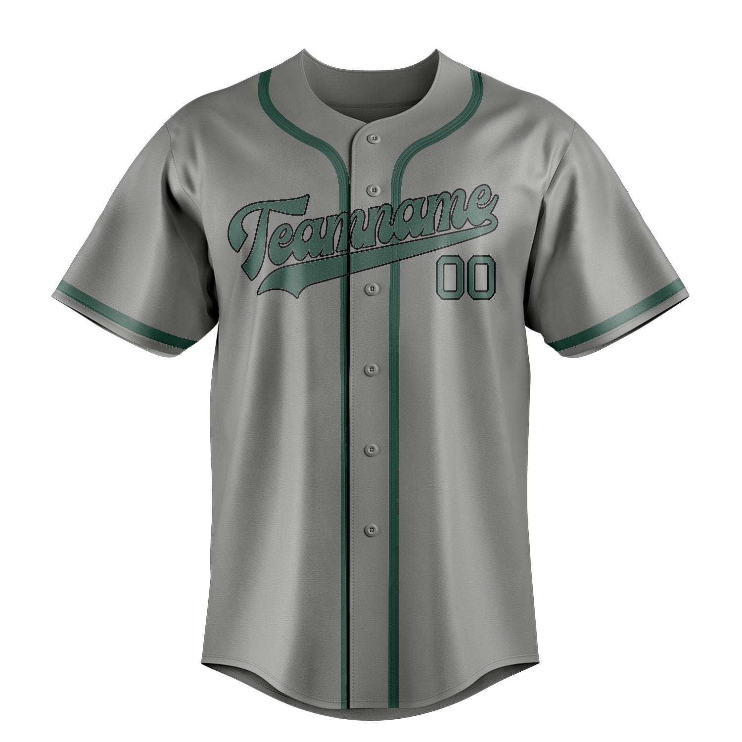 Custom Gray Blue Green Baseball Jersey