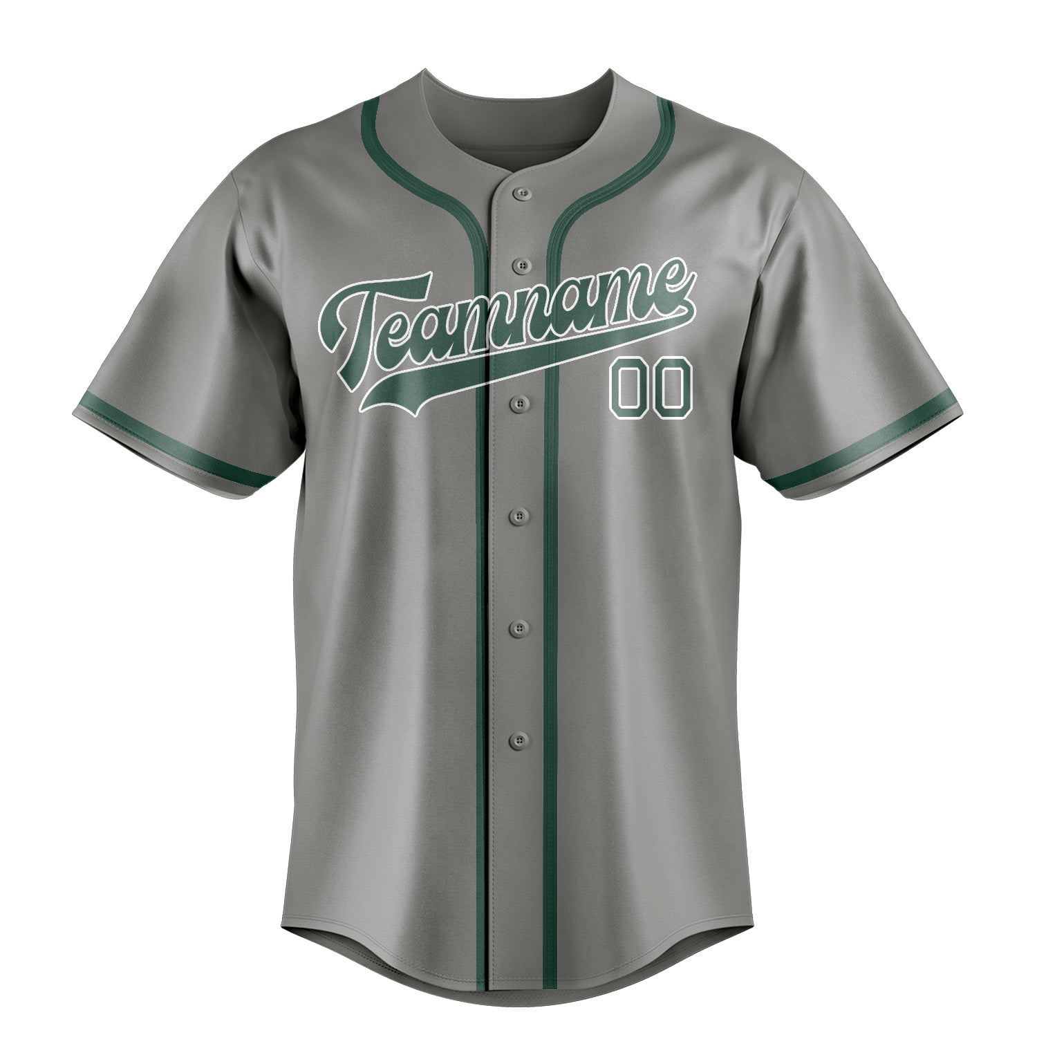 Custom Gray Blue Green Baseball Jersey