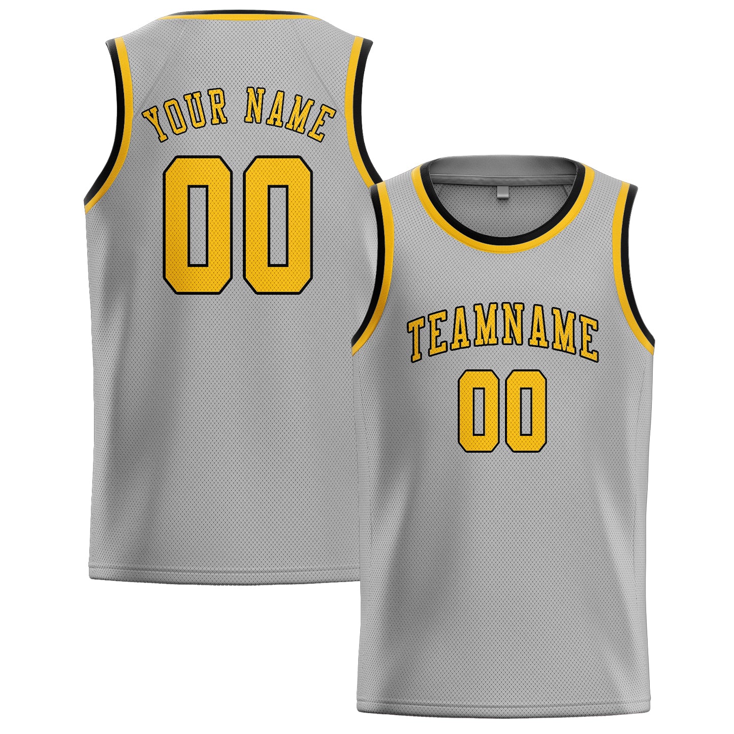 Custom Gray Gold Basketball Jersey