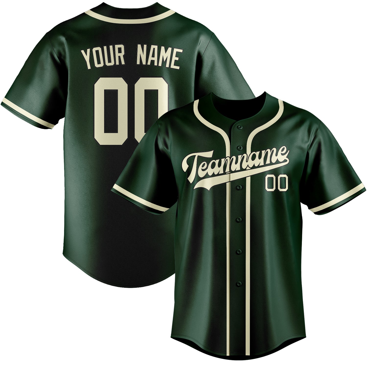 Custom Green Cream Baseball Jersey