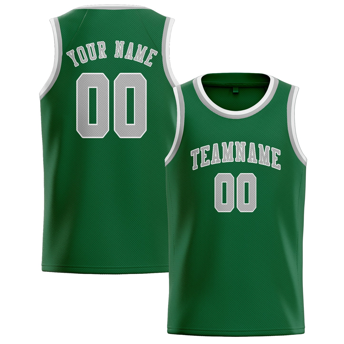 Custom Green Gray Basketball Jersey