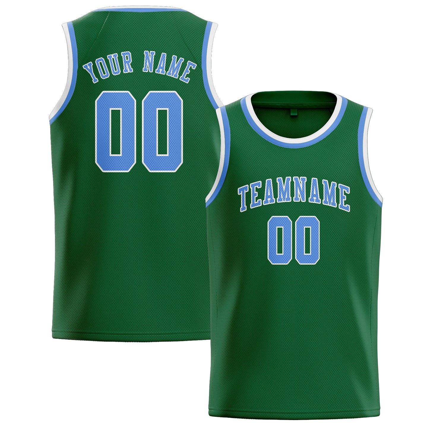 Custom Green Light Blue Basketball Jersey