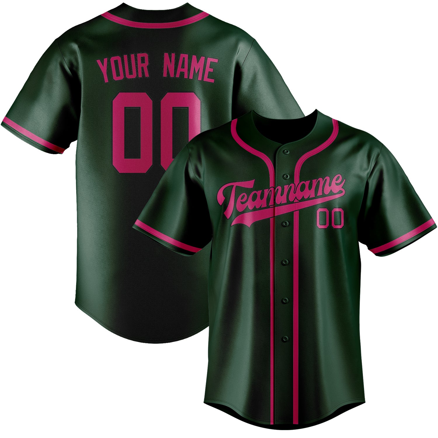 Custom Green Pink Baseball Jersey