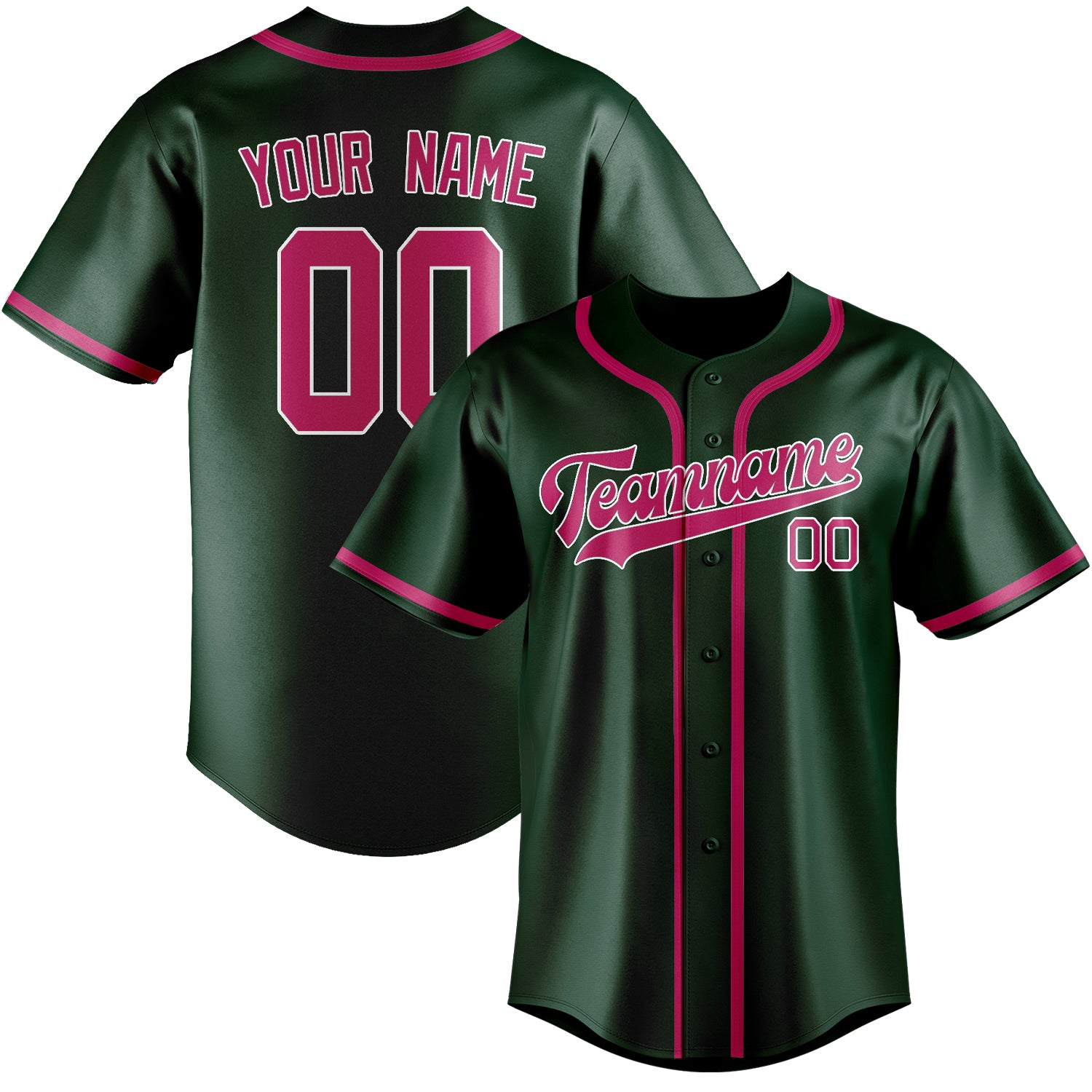 Custom Green Pink Baseball Jersey