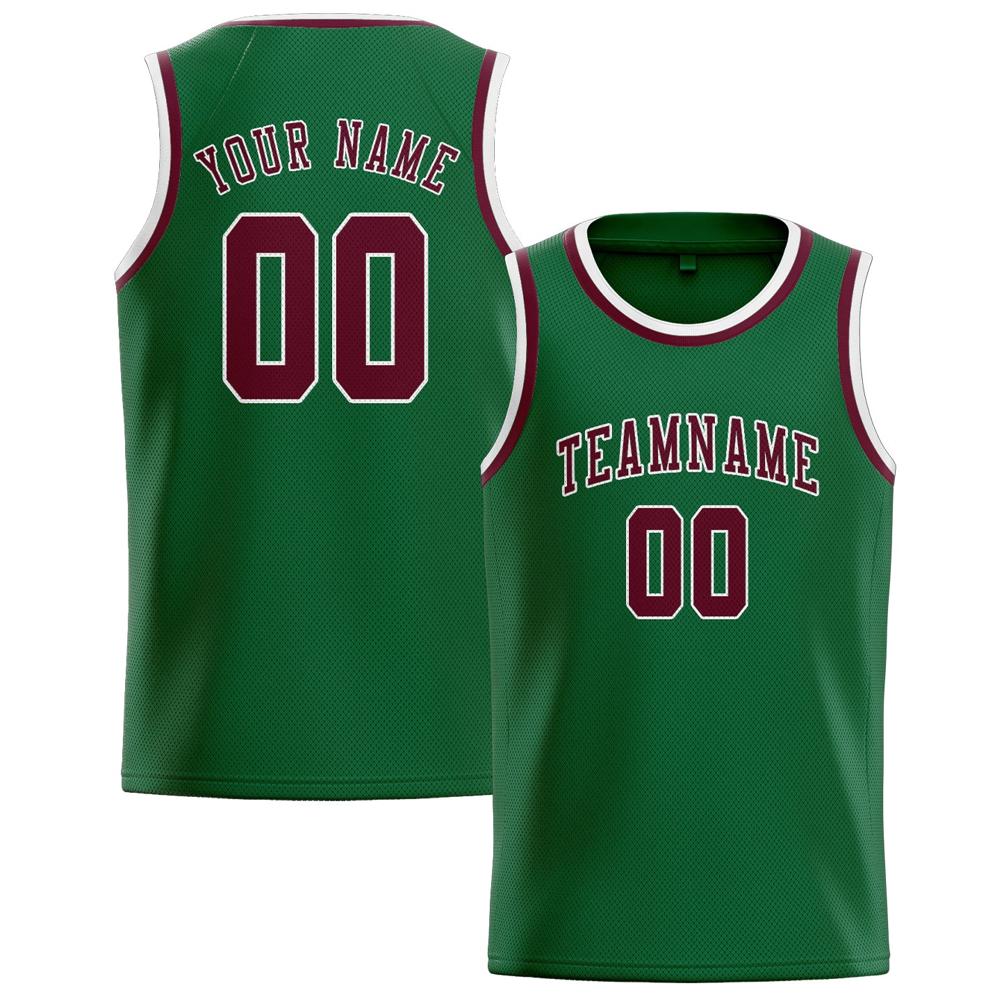 Custom Green Crimson Red Basketball Jersey