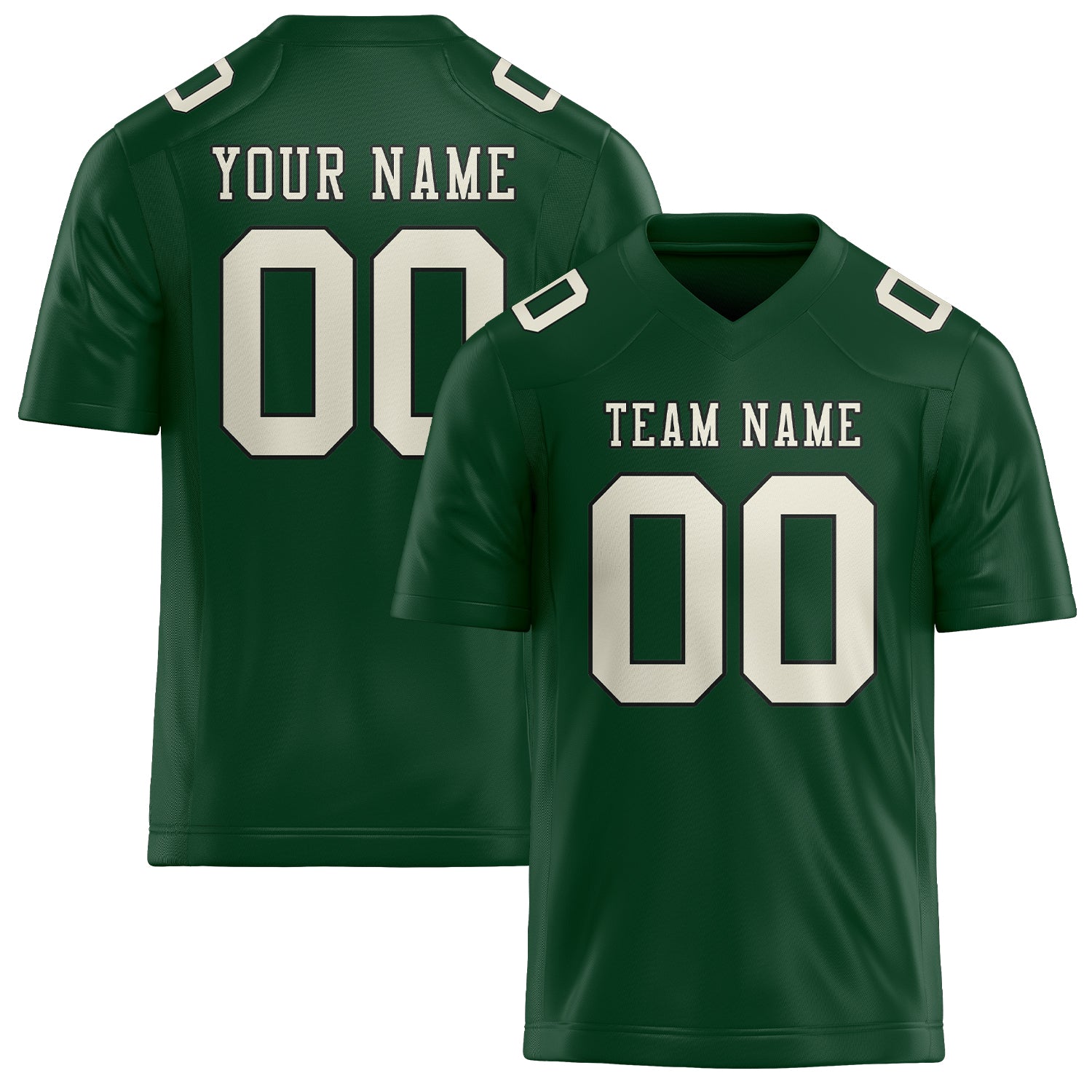 Custom Green Cream Football Jersey
