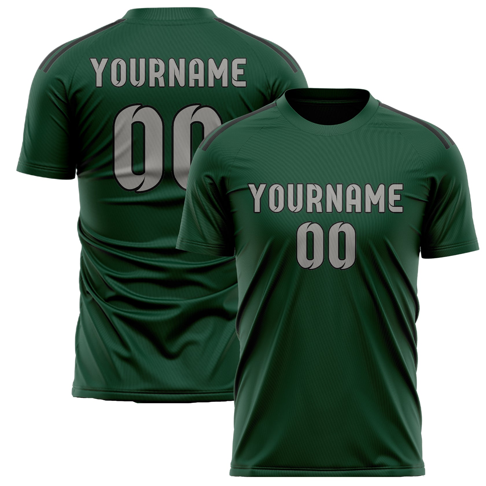 Custom Green Gray Soccer Jersey