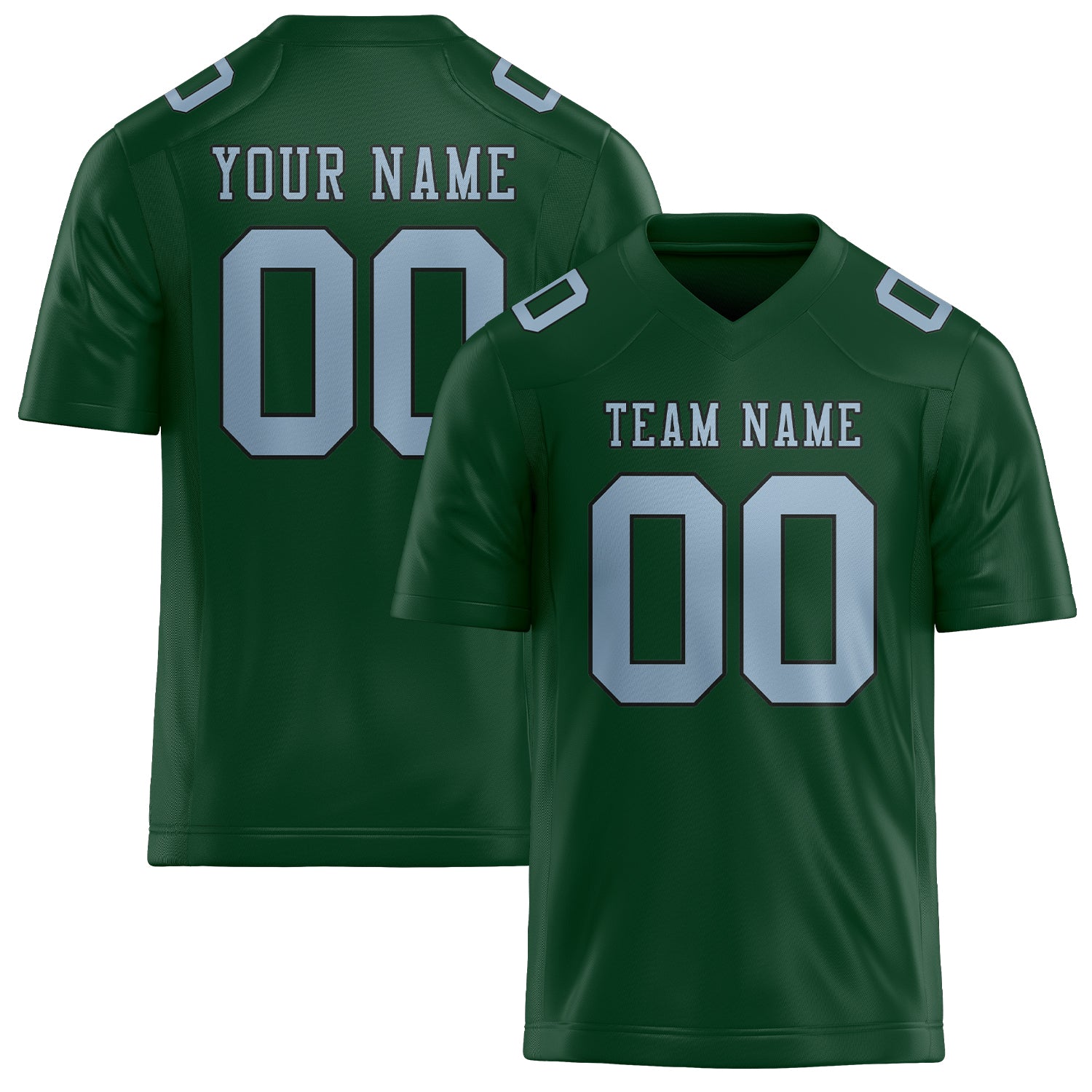 Custom Green Light Blue Football Jersey