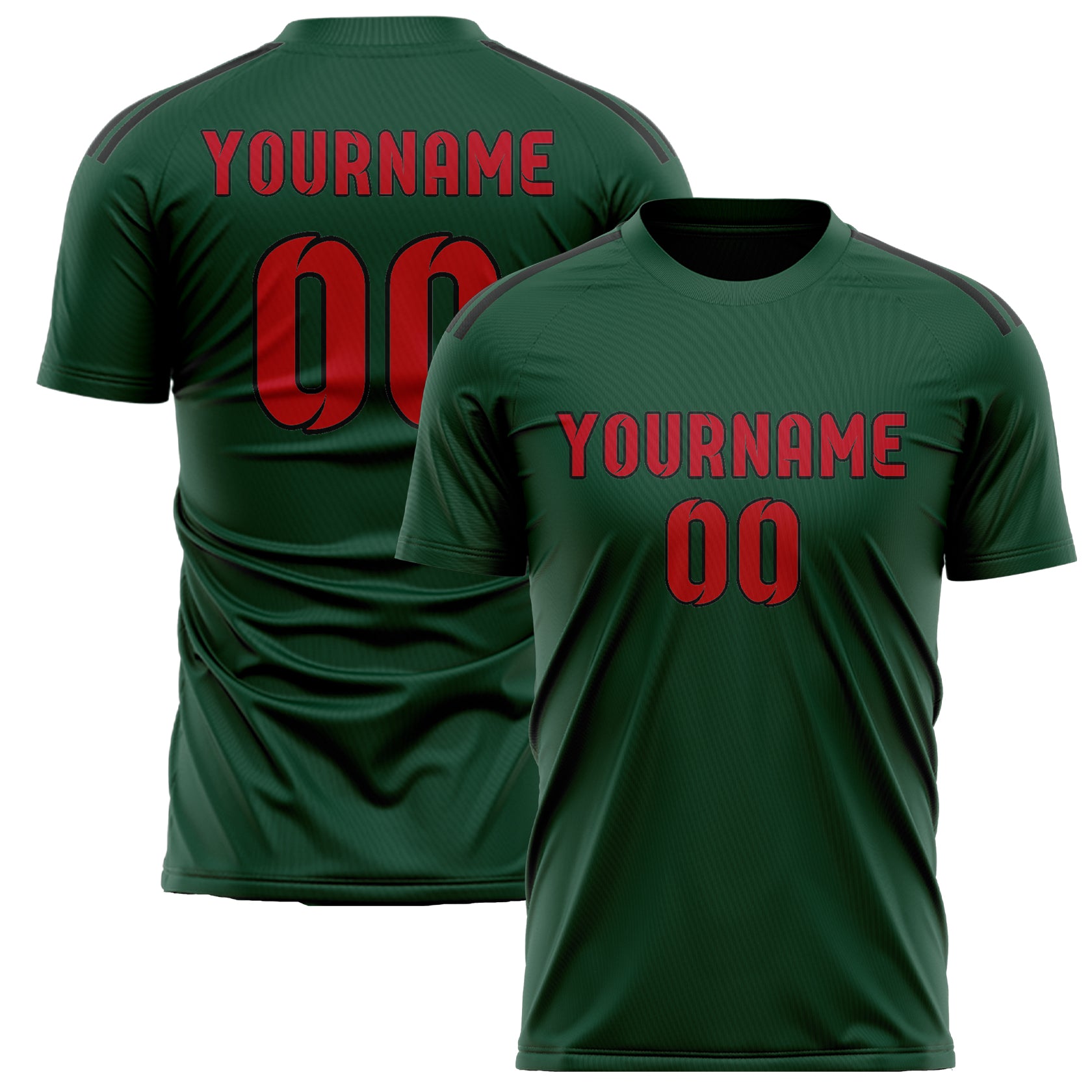 Custom Green Red Soccer Jersey