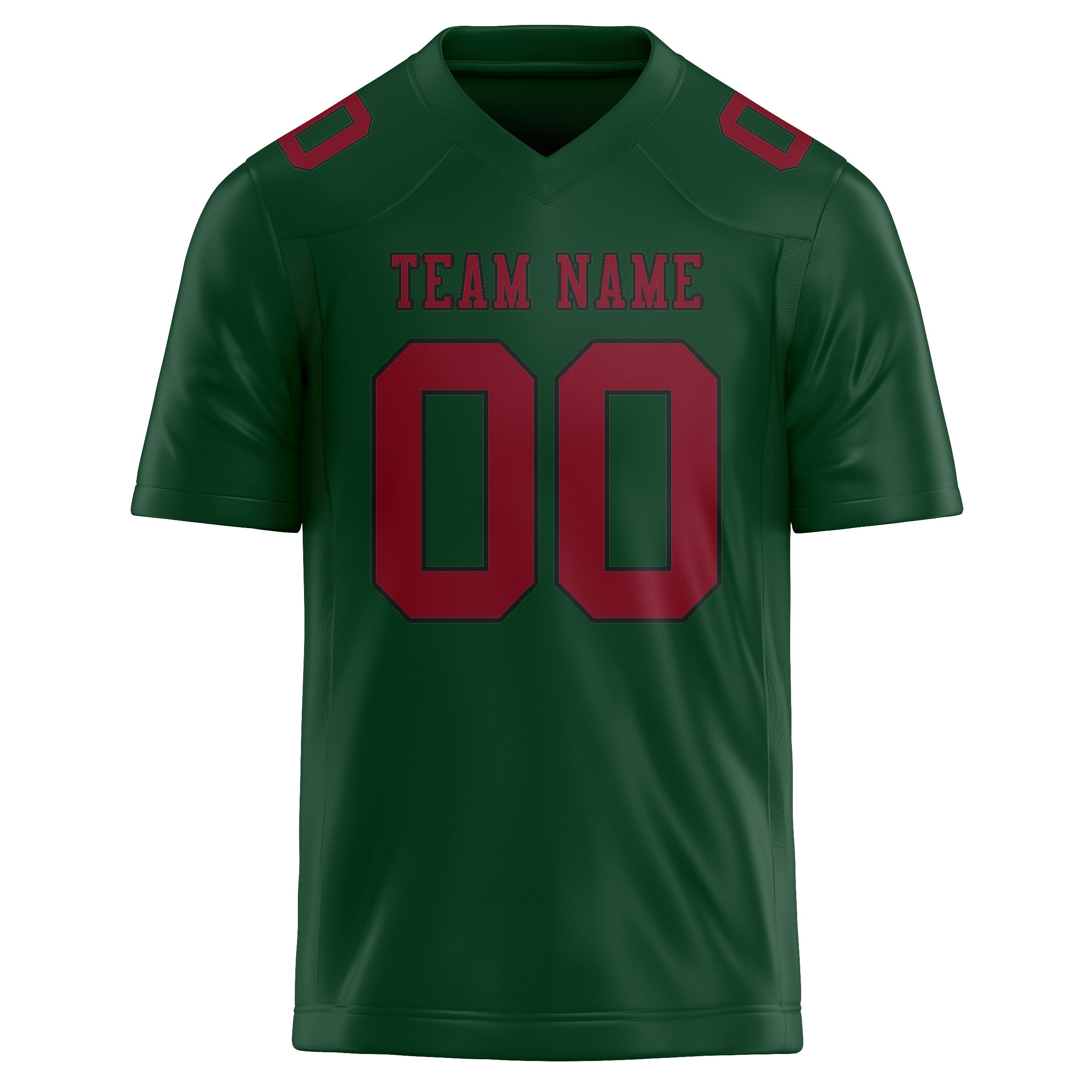 Custom Green Crimson Red Football Jersey