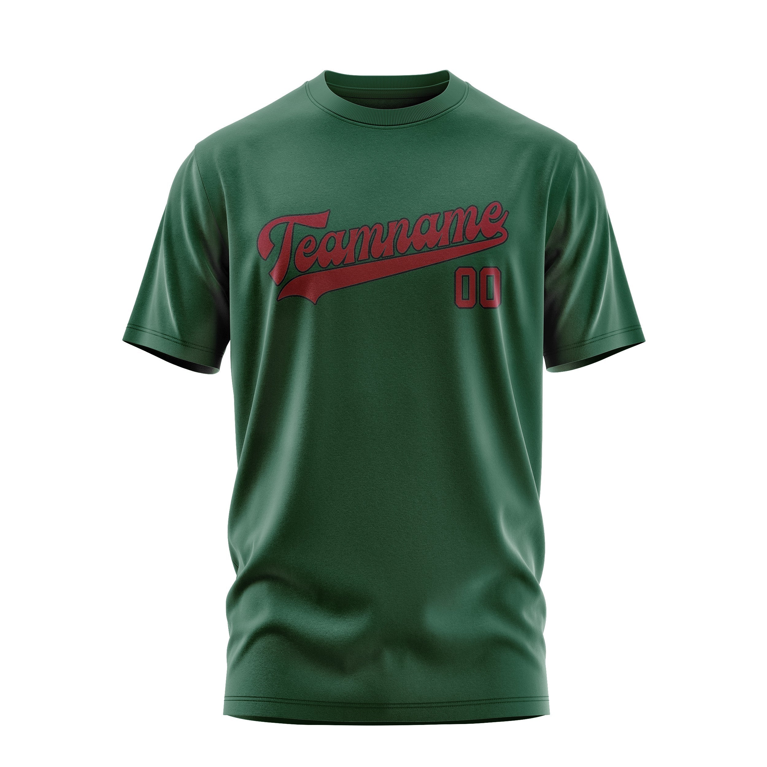 Custom Green Crimson Red T-Shirt