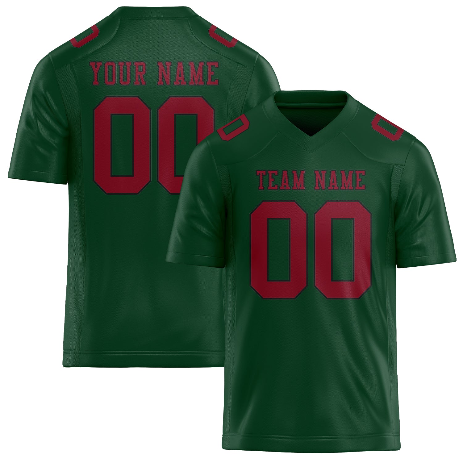 Custom Green Crimson Red Football Jersey