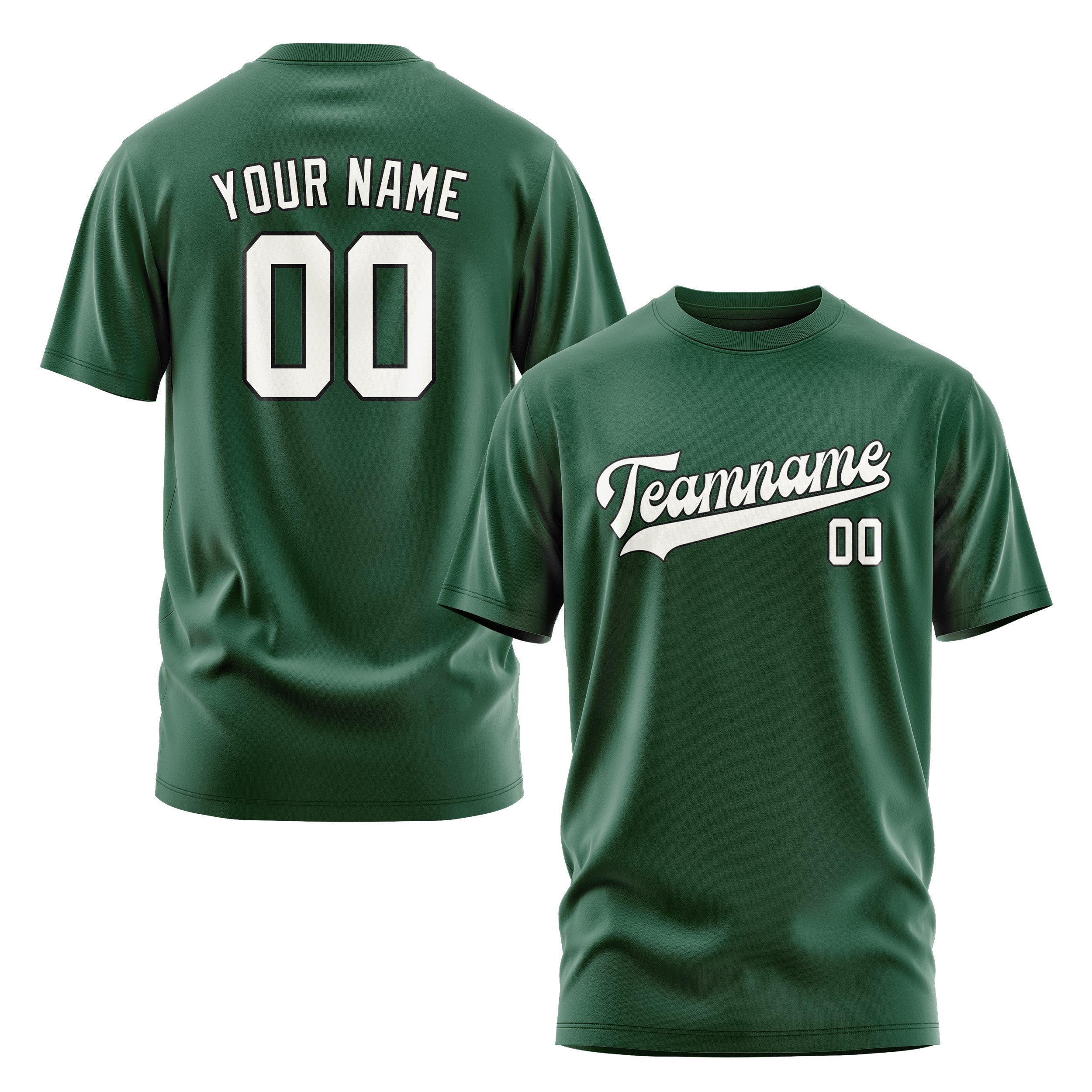 Custom Green White T-Shirt
