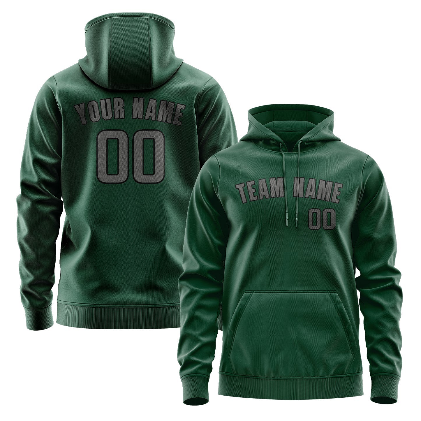 Custom Green Dark Grey Hoodie