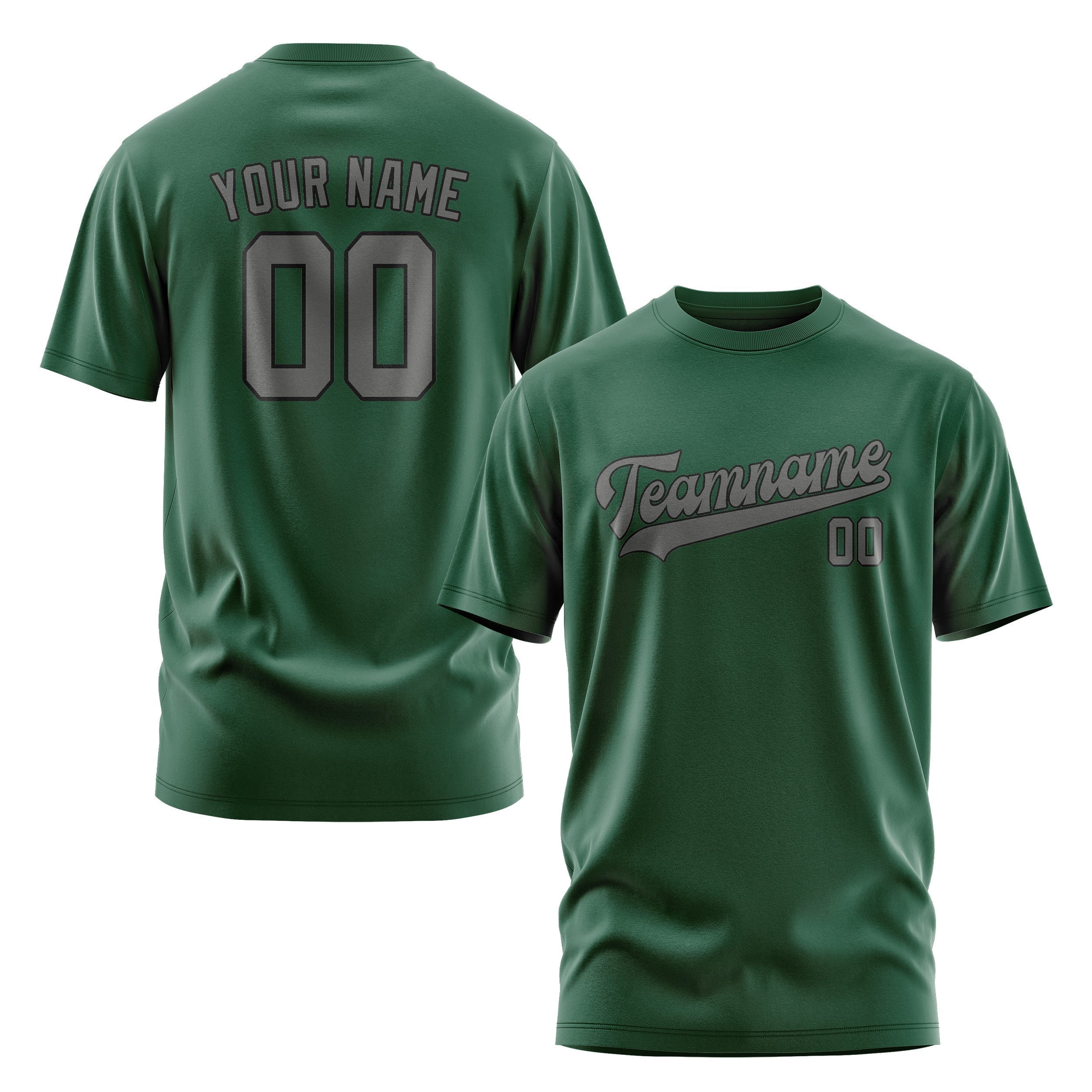Custom Green Dark Grey T-Shirt
