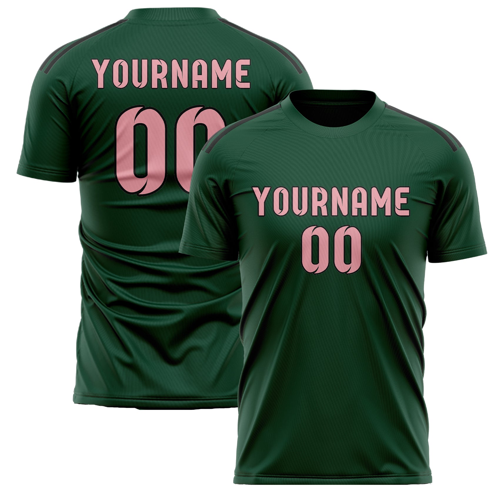Custom Green Light Pink Soccer Jersey