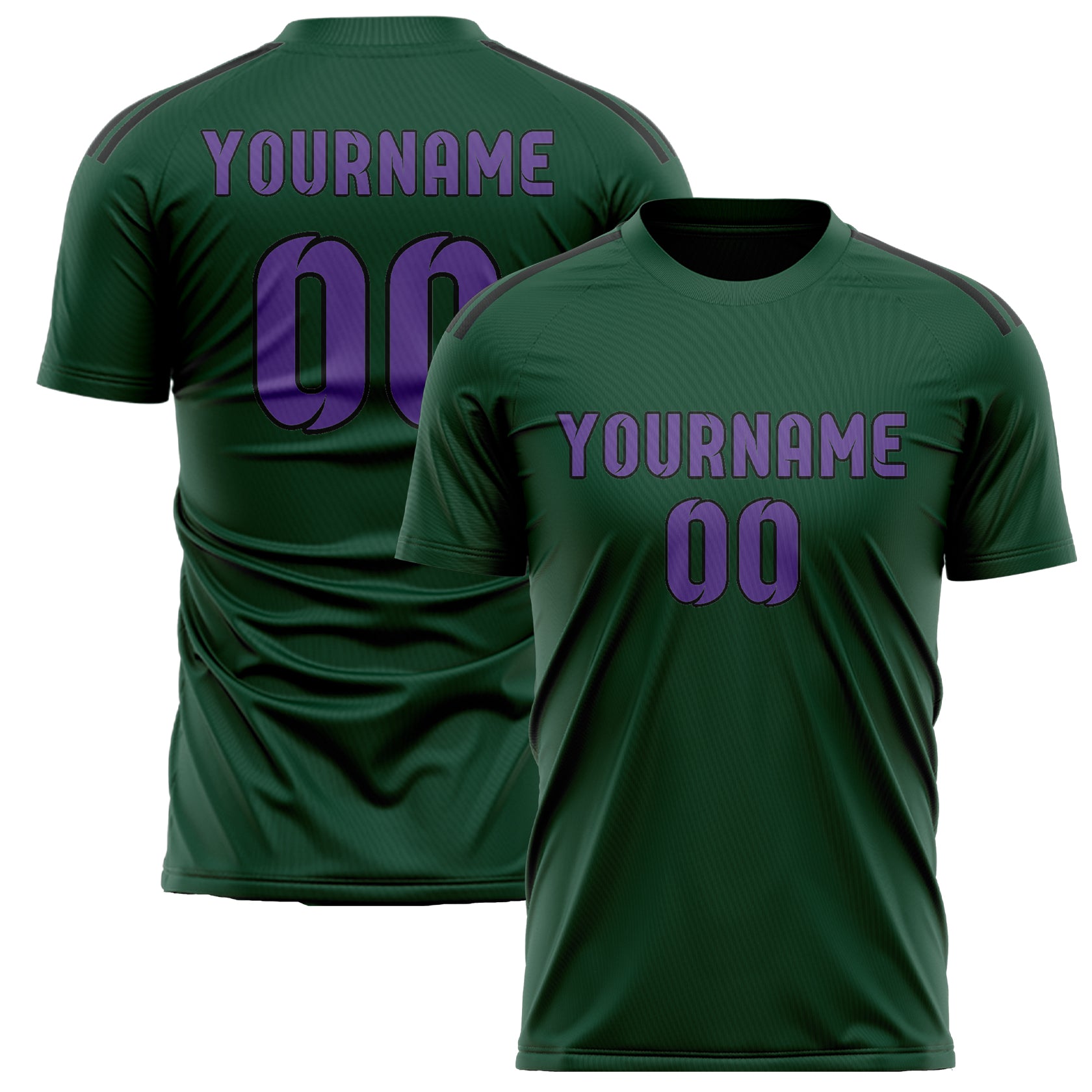 Custom Green Light Purple Soccer Jersey