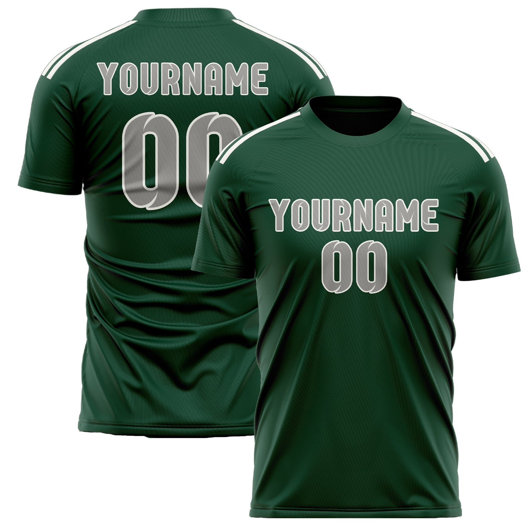 Custom Green Gray Soccer Jersey